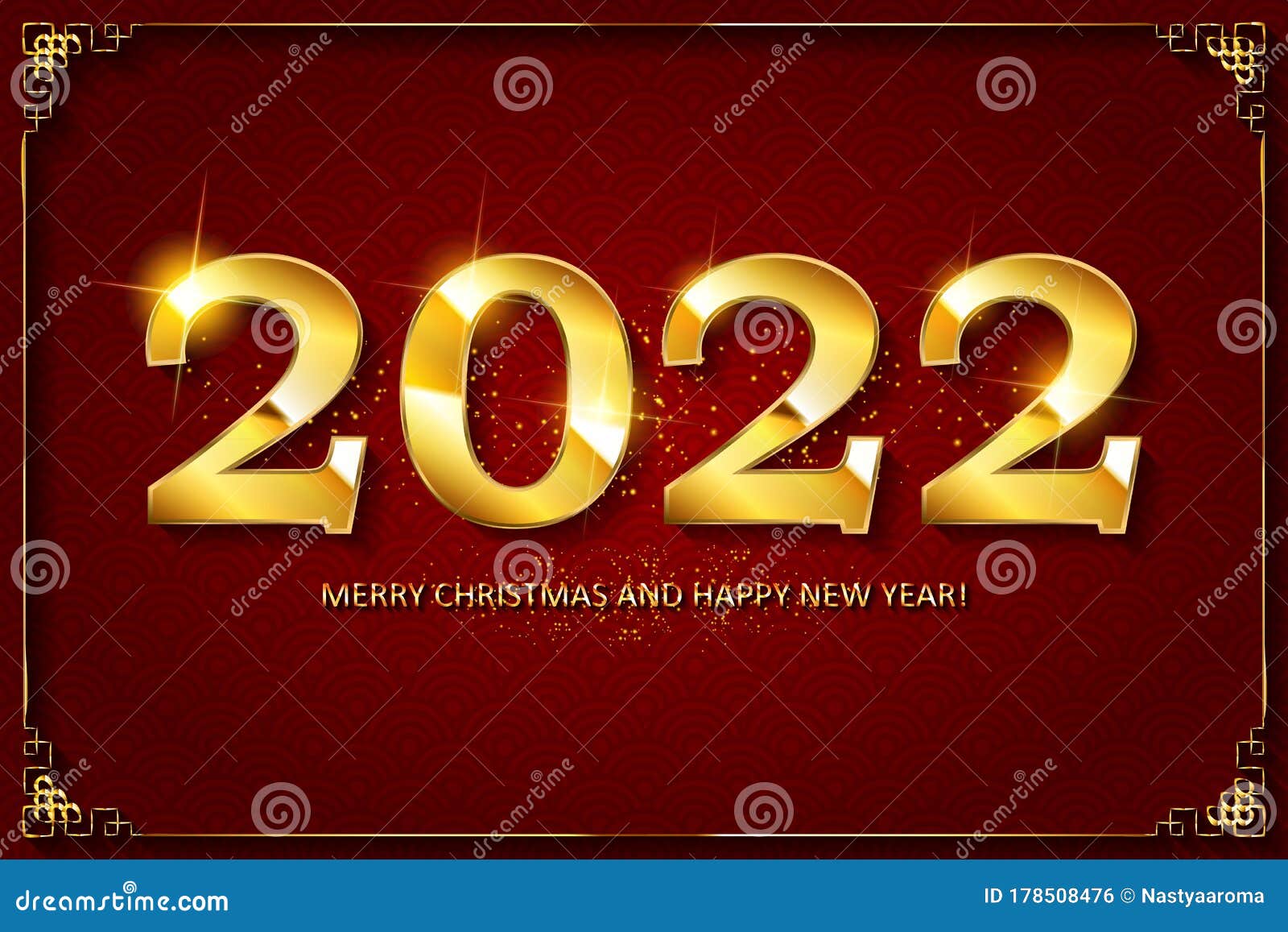  2022  Happy New Year Banner Stock Illustration  