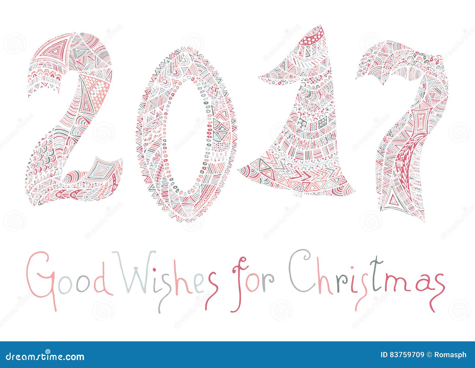 2017 happy new year. beautiful greeting card calligraphy