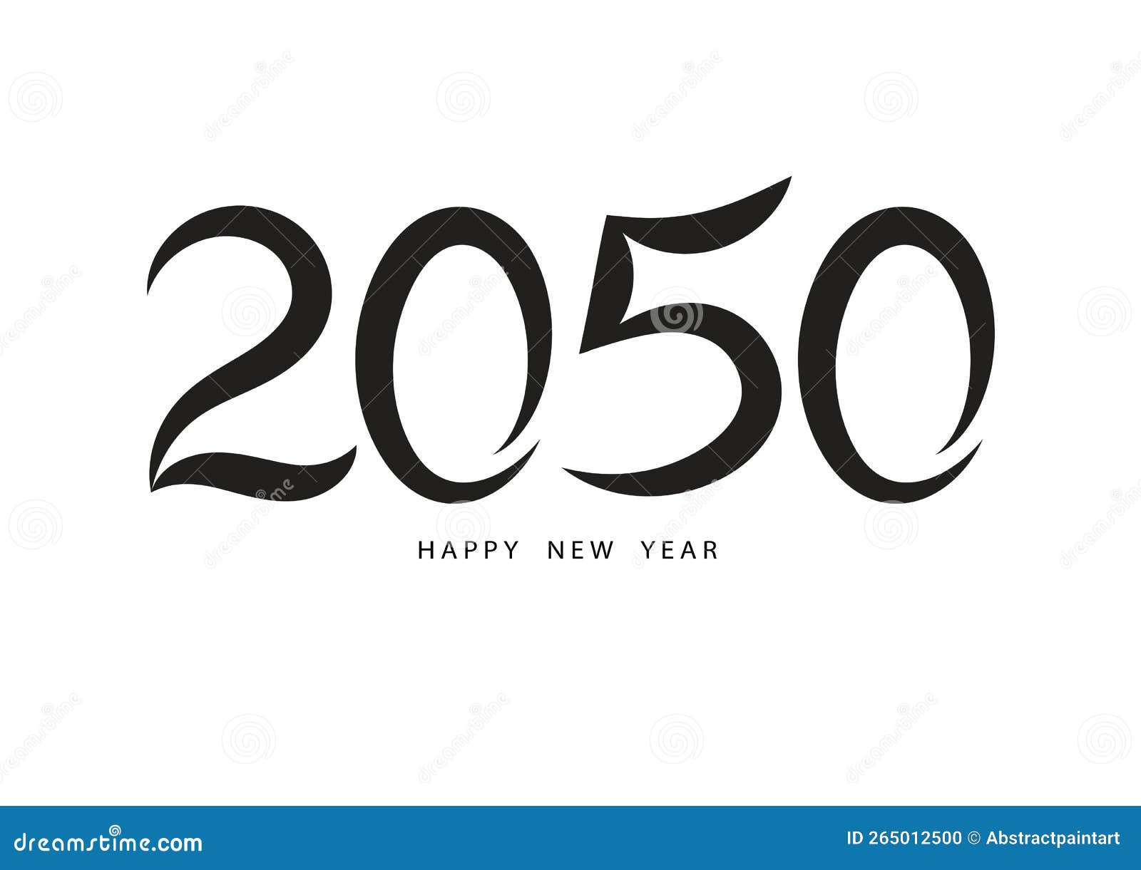 2050 Happy New Year Black Color Vector, 2050 Number Design, 2050 Year