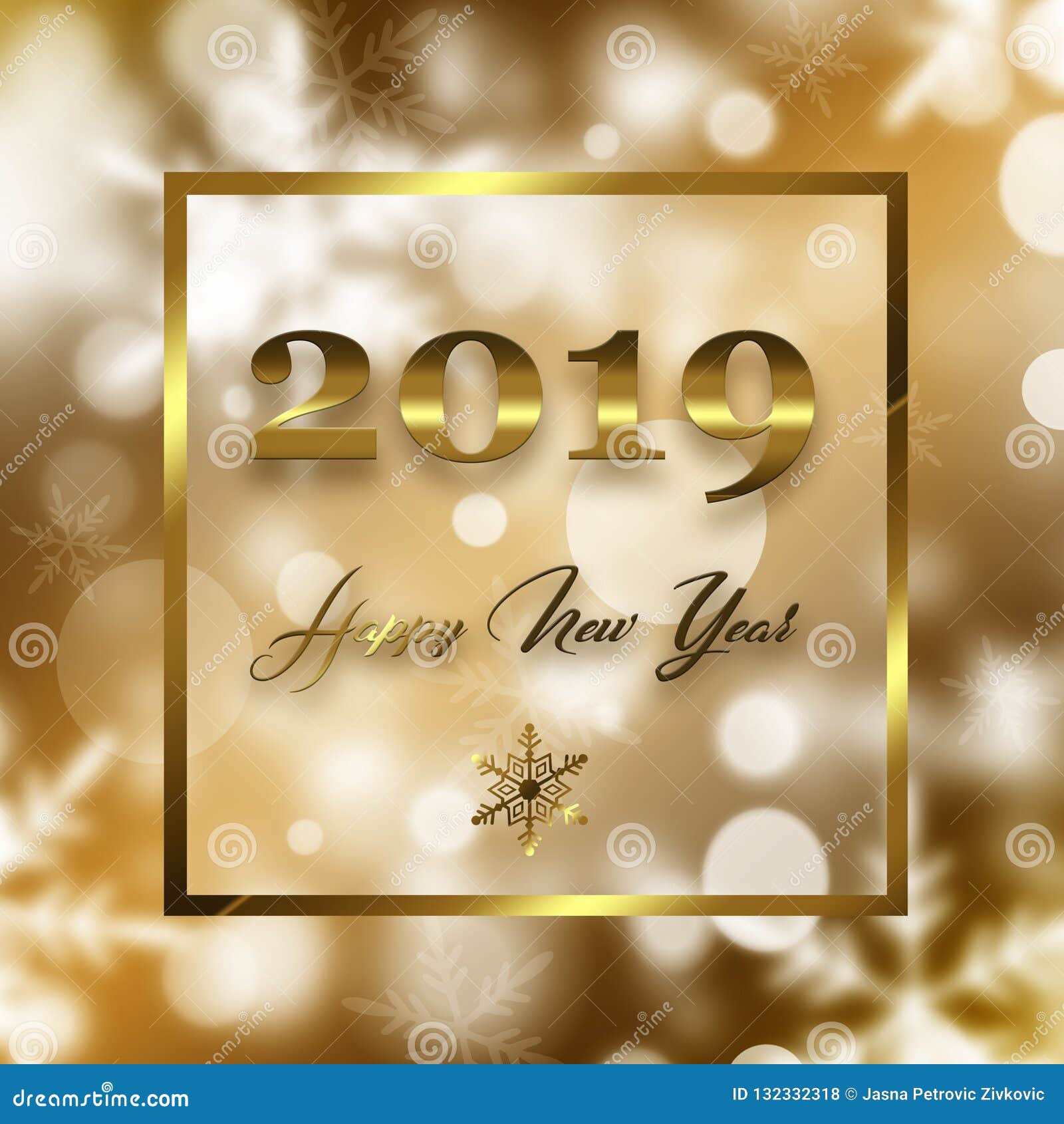 Happy New Year 2019 On Blur Abstract Bokeh Background New Year Greeting Card Banner Stock Illustration Illustration Of Happiness Banner 132332318