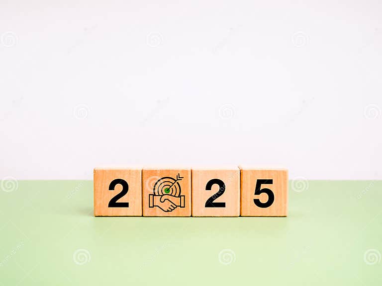Happy New Year 2025 with Business Cooperation, Environment Care Concept. 2025 Year Calendar