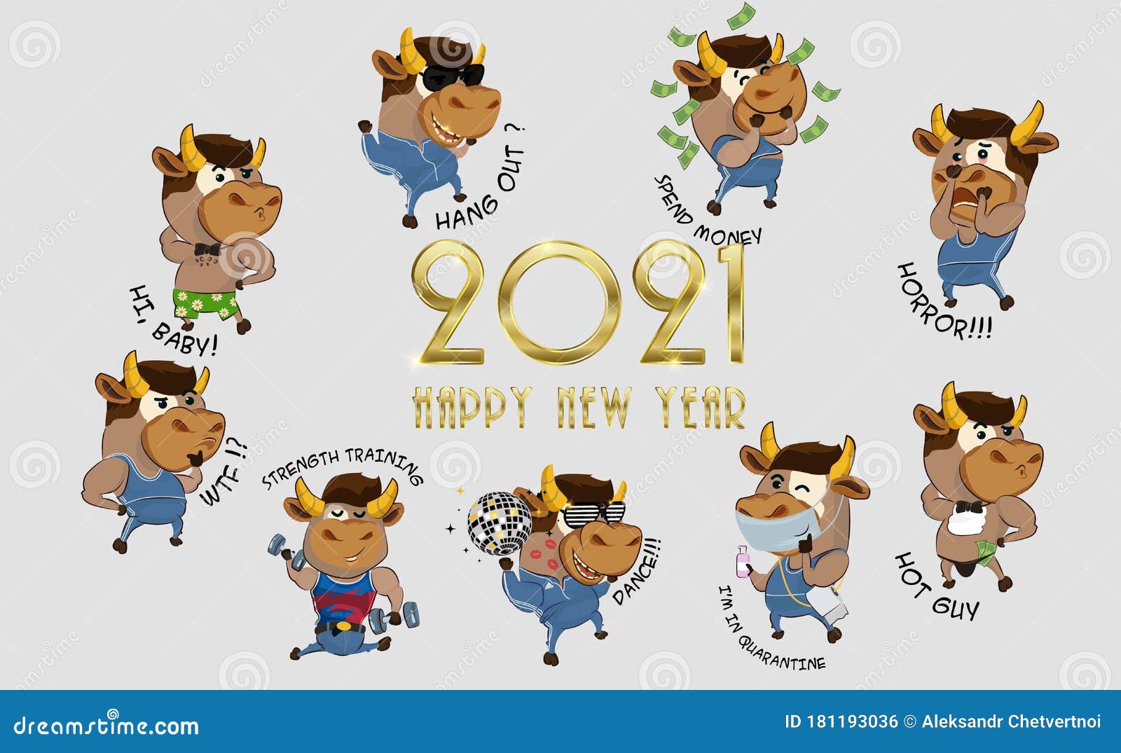 Happy New Year Card Design with Cute Cartoon Cattle in Colorful Party Clothes with Cows and Bulls Celebrating the 2021 Stock Vector - Illustration of china, chinese: 181193036 Happy New Year Card Design with Cute Cartoon Cattle in Colorful Party Clothes with Cows and Bulls Celebrating the 2021 Stock Vector - Illustration of china, chinese: 181193036