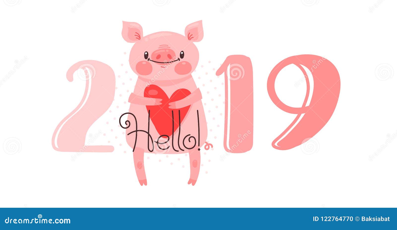 2019 Happy New Year Card Design. Vector Illustration with 2019 ...