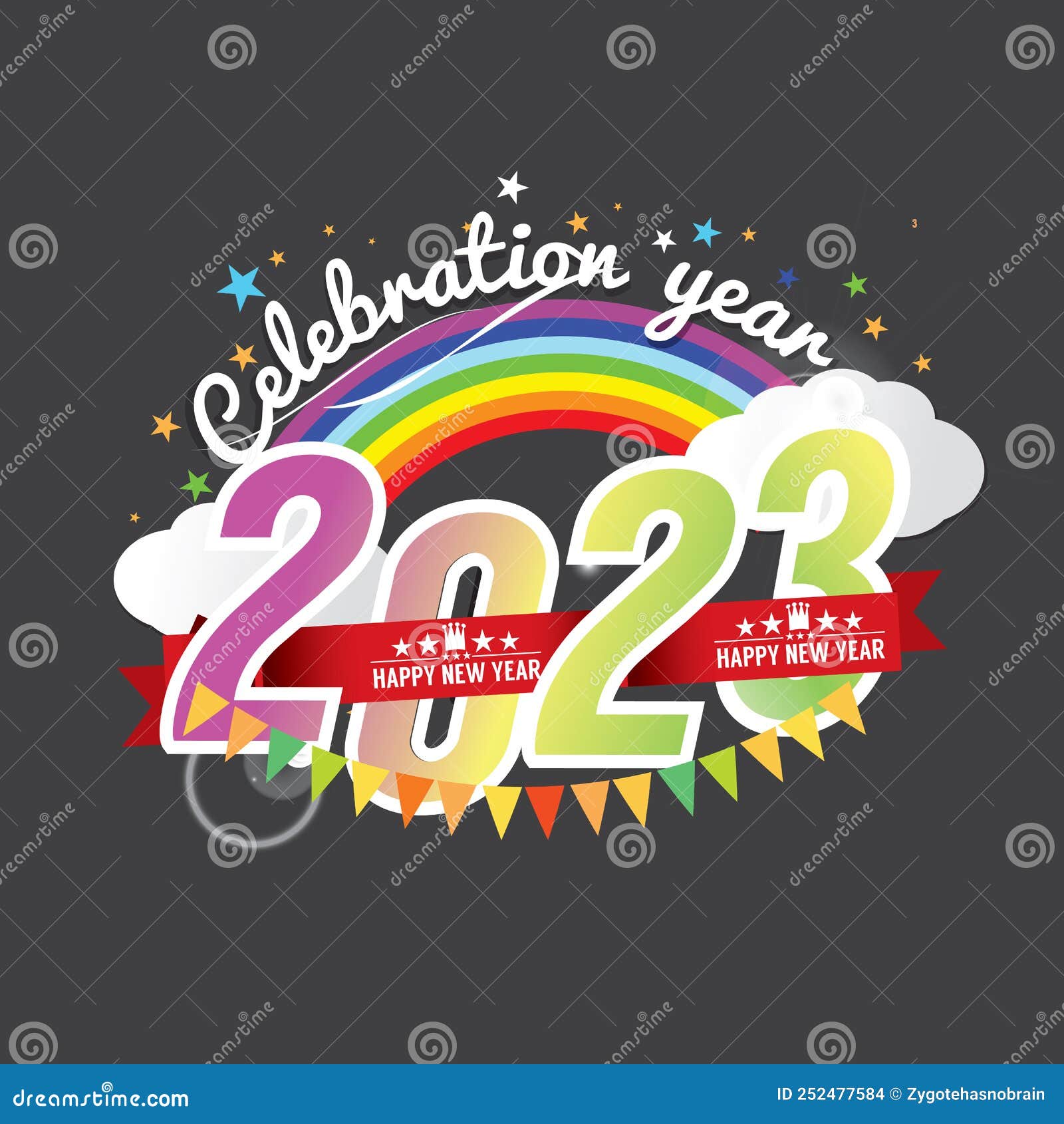 2023 Happy New Year Celebration Logo Design Vector Stock Vector ...