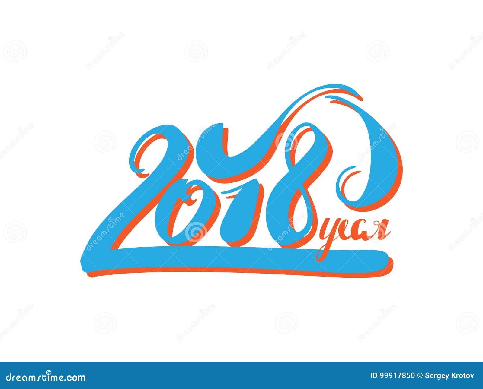 2018 Happy New Year or Christmas Background creative greeting card design can be used for