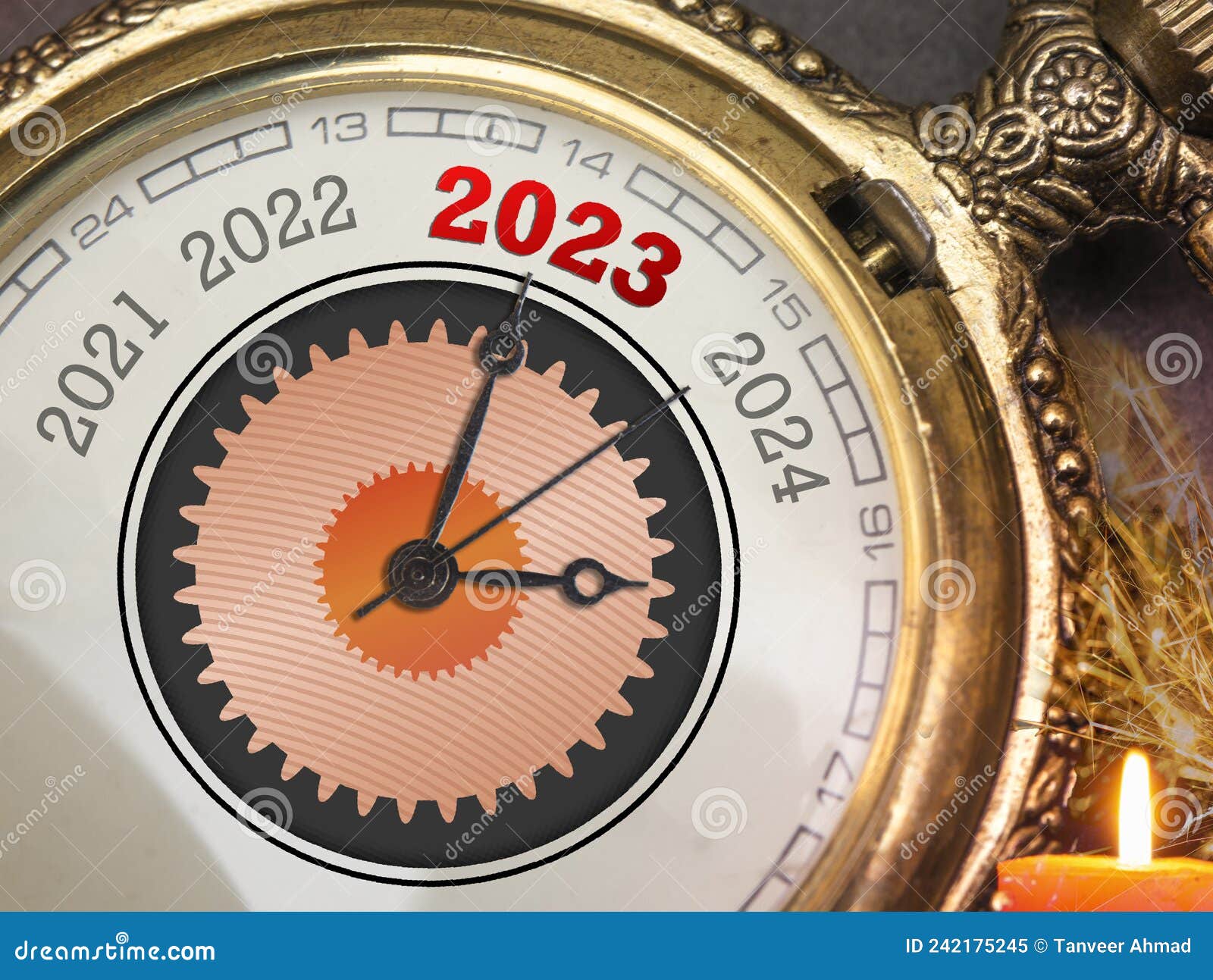 Happy New Year Displayed Vintage Clock 242175245 
