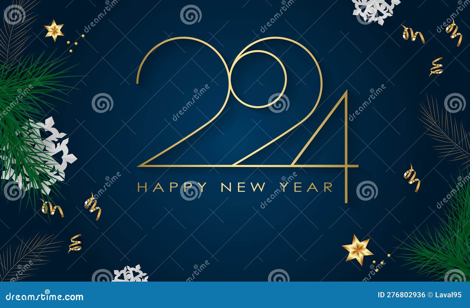happy new year 2024 elegant gold text with balloons and confetti. realistic  
