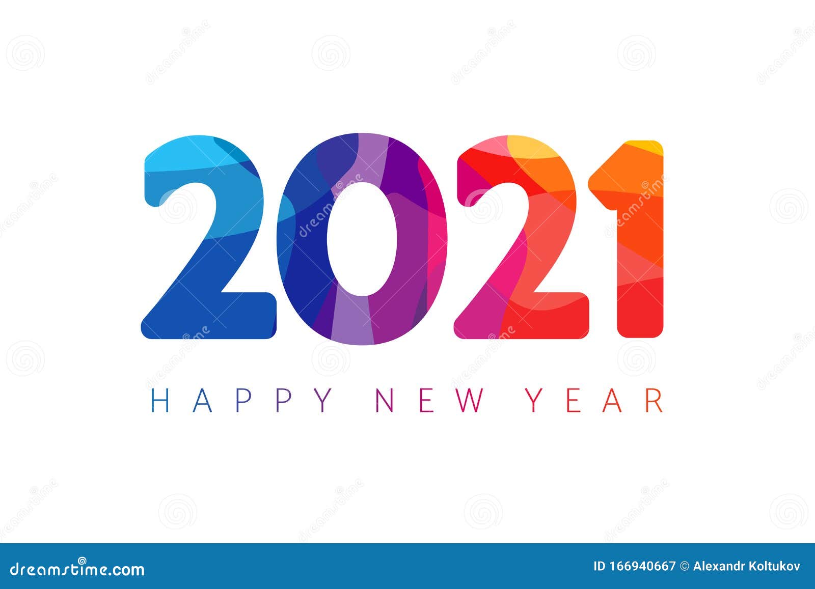 Happy New Year 21 Farbenfrohe Facet Logo Design Vektor Abbildung Illustration Von Zeichen Abdeckung