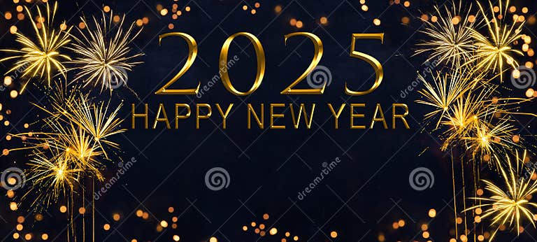 HAPPY NEW YEAR 2025 - Festive Silvester New Year S Eve Background Greeting Card with Year and 