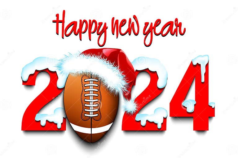 Happy New Year 2025 and Football Ball Stock Vector Illustration of