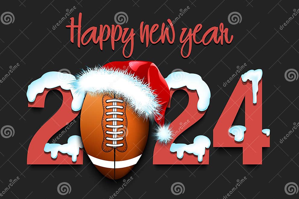 Happy New Year Football Ball Happy New Year Snowy Numbers Football Ball Christmas Hat Original Template Design 301047394 ?w=992