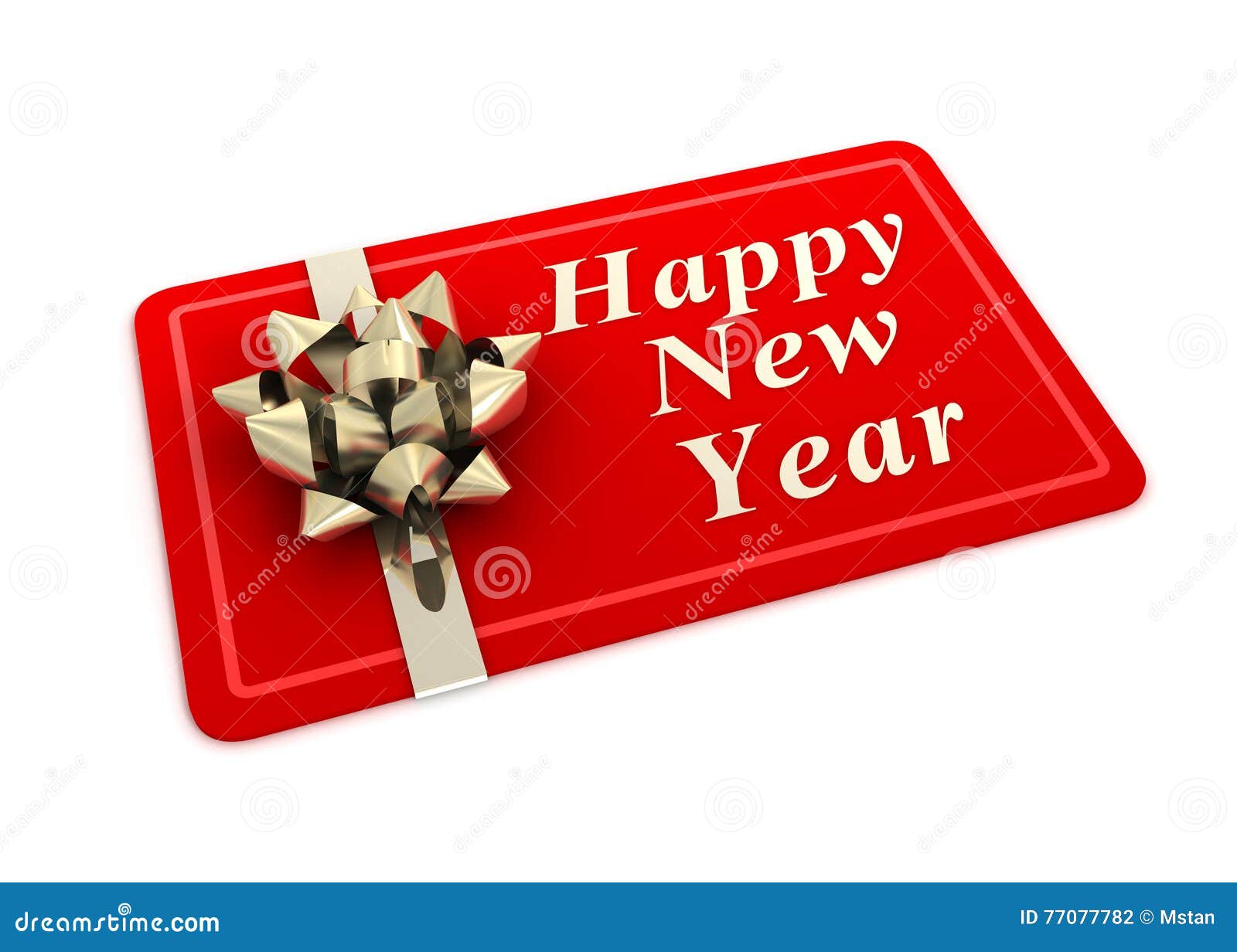 Happy New Year Gift Card Concept 3d Illustration Stock