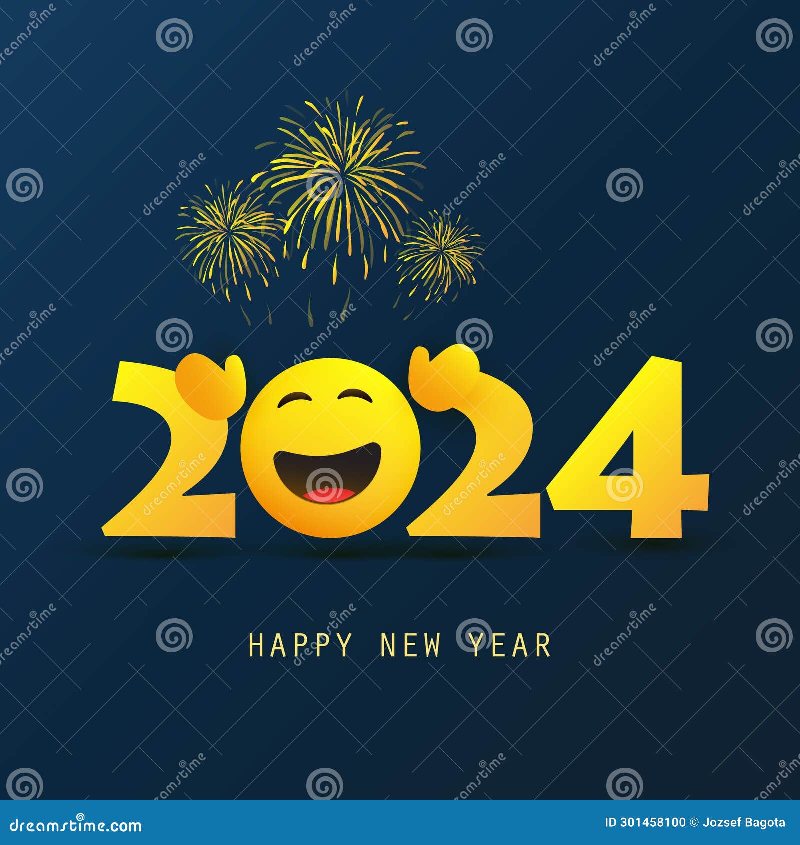 Happy New Year Greeting Card or Background, Creative Design Template