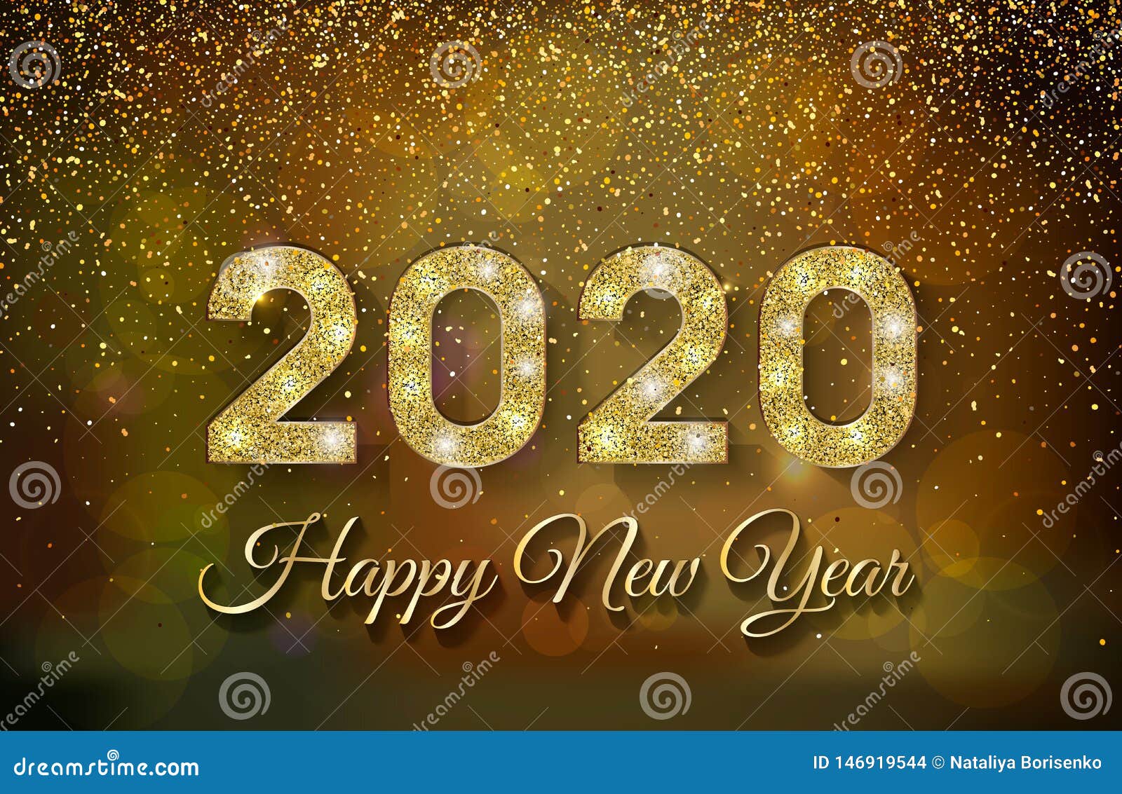 Happy New Year New Year Greeting Card Background With Golden Numbers And Glitter Stock Vector Illustration Of Banner Greeting Happy New Year New Year Greeting Card Background With Golden Numbers And Glitter Stock Vector Illustration Of Banner Greeting