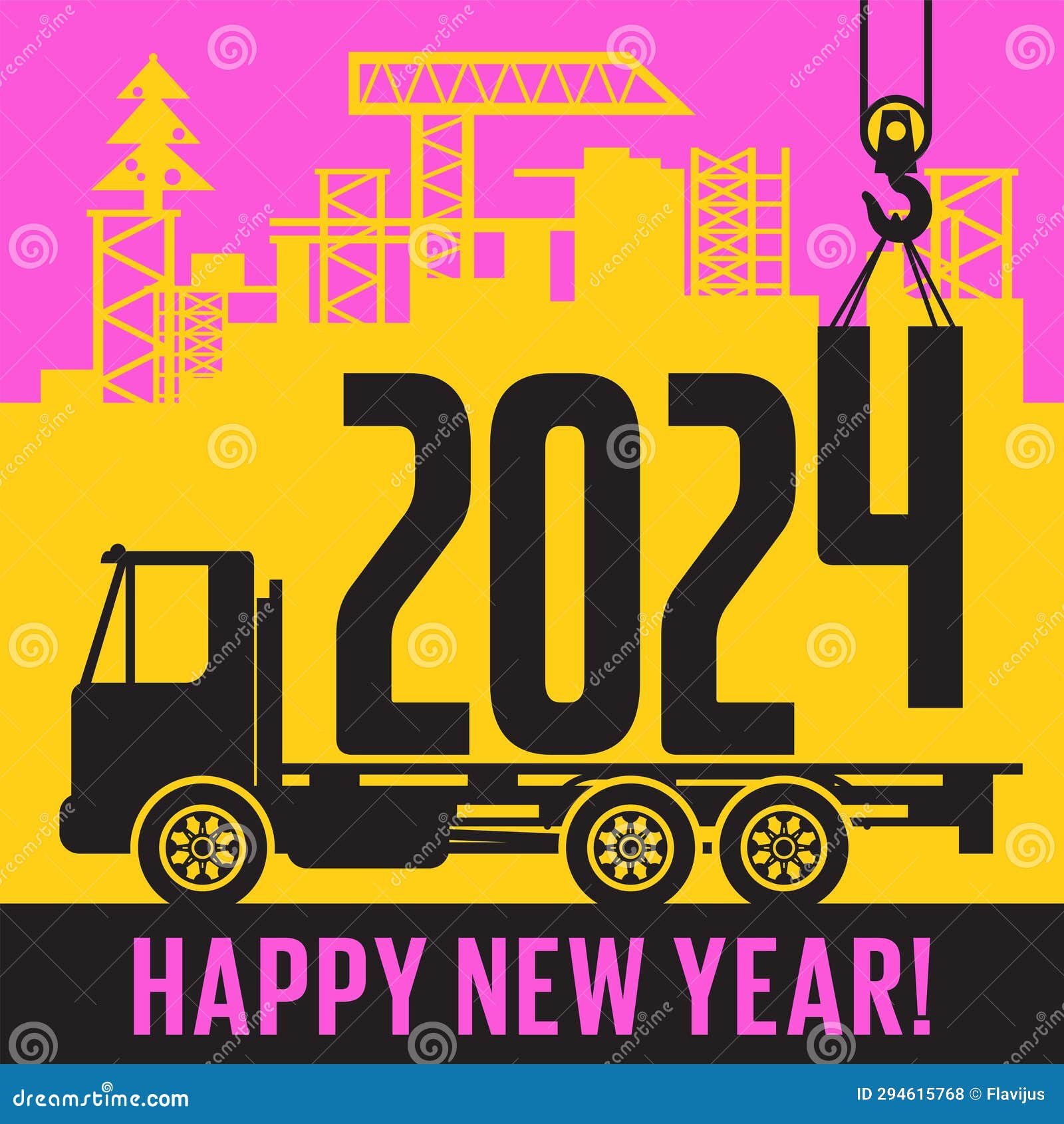 Happy New Year Greeting Card Stock Vector Illustration of holiday