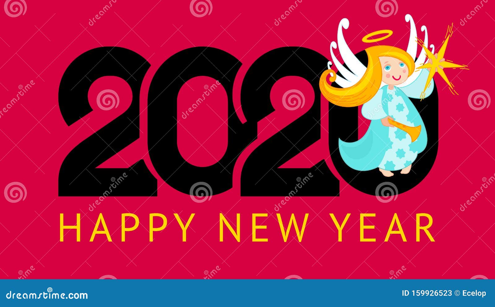 Happy New Year Greeting Card Design. 2020 Stock Vector ...