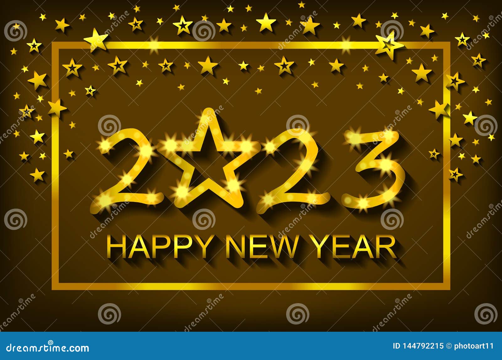 Happy New Year 2023 - Greeting Card, Flyer, Invitation - Vector Stock