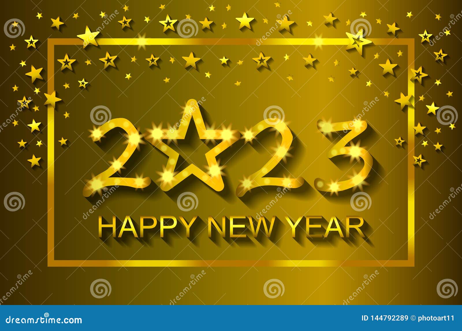 Happy New Year 2023 - Greeting Card, Flyer, Invitation - Vector Stock Vector - Illustration of