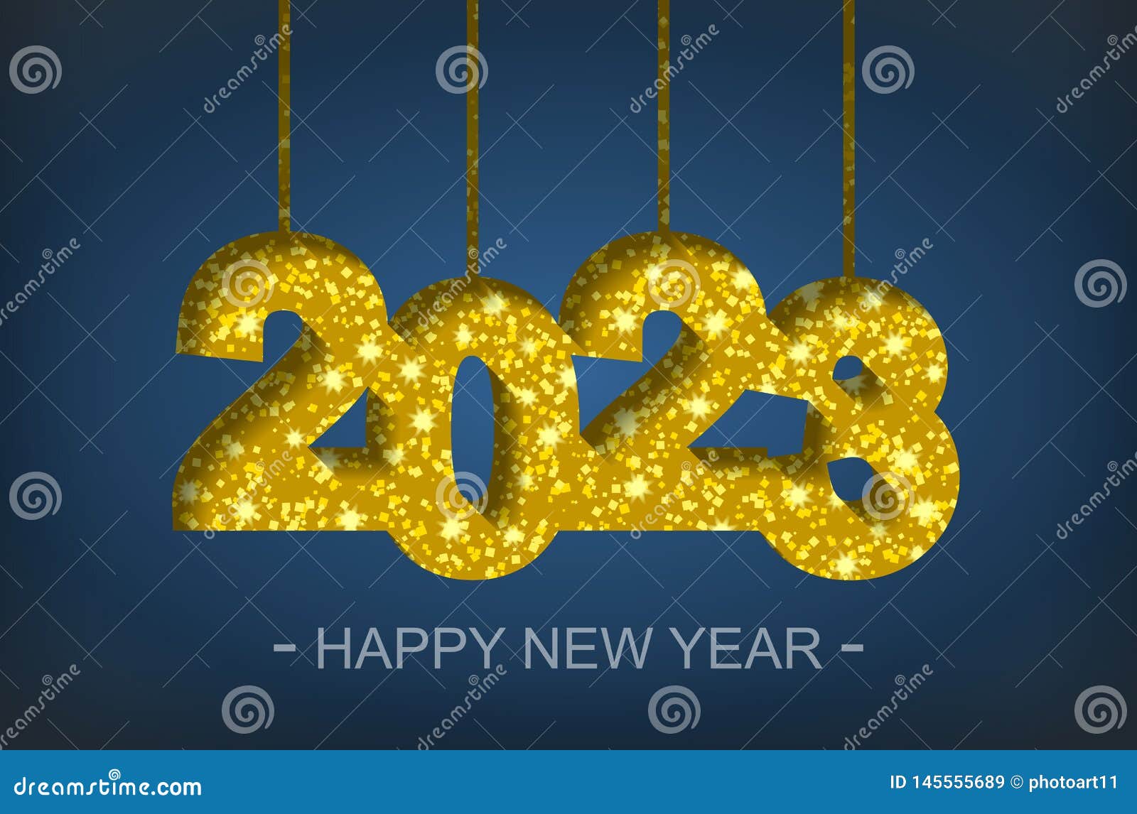 Happy New Year 2023 - Greeting Card, Flyer, Invitation - Vector Stock