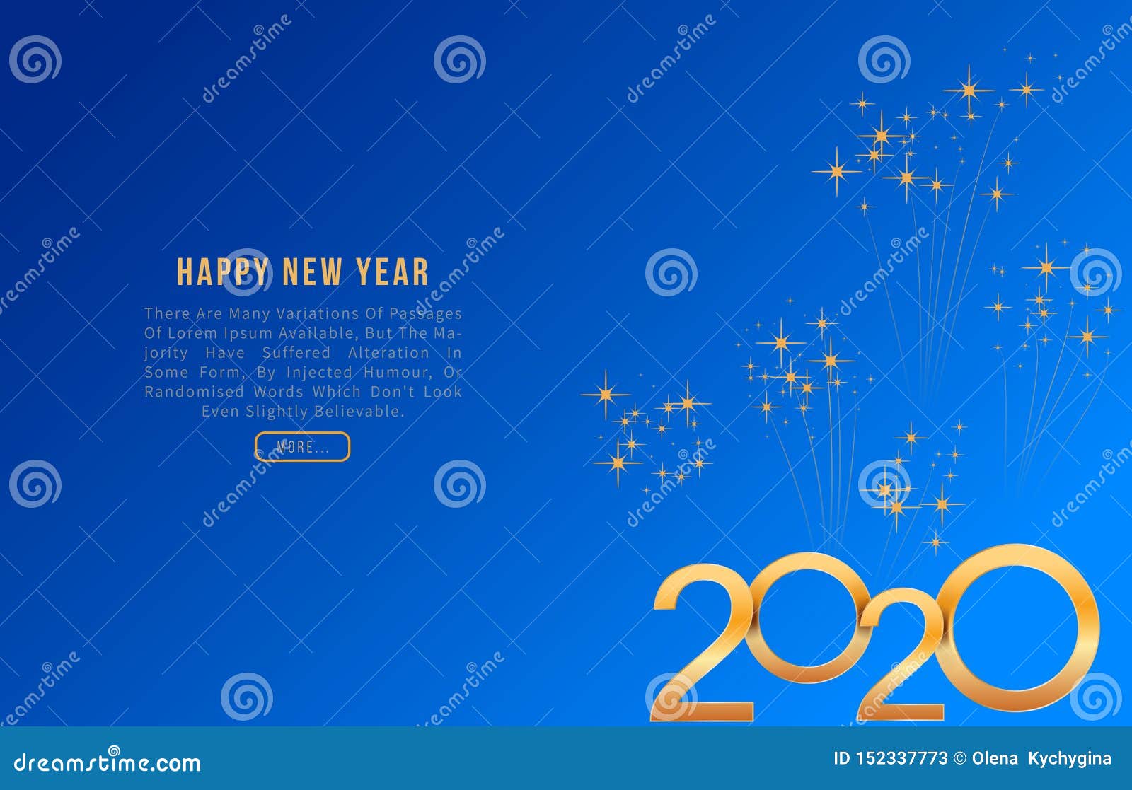 2020 Happy New Year Greeting Card with Shiny Golden Numbers on ...