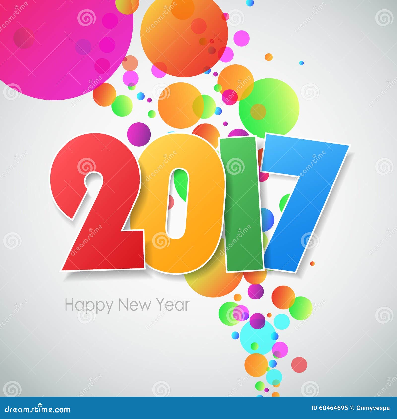 Happy New Year 2017 Greeting Card Stock Vector Illustration Of