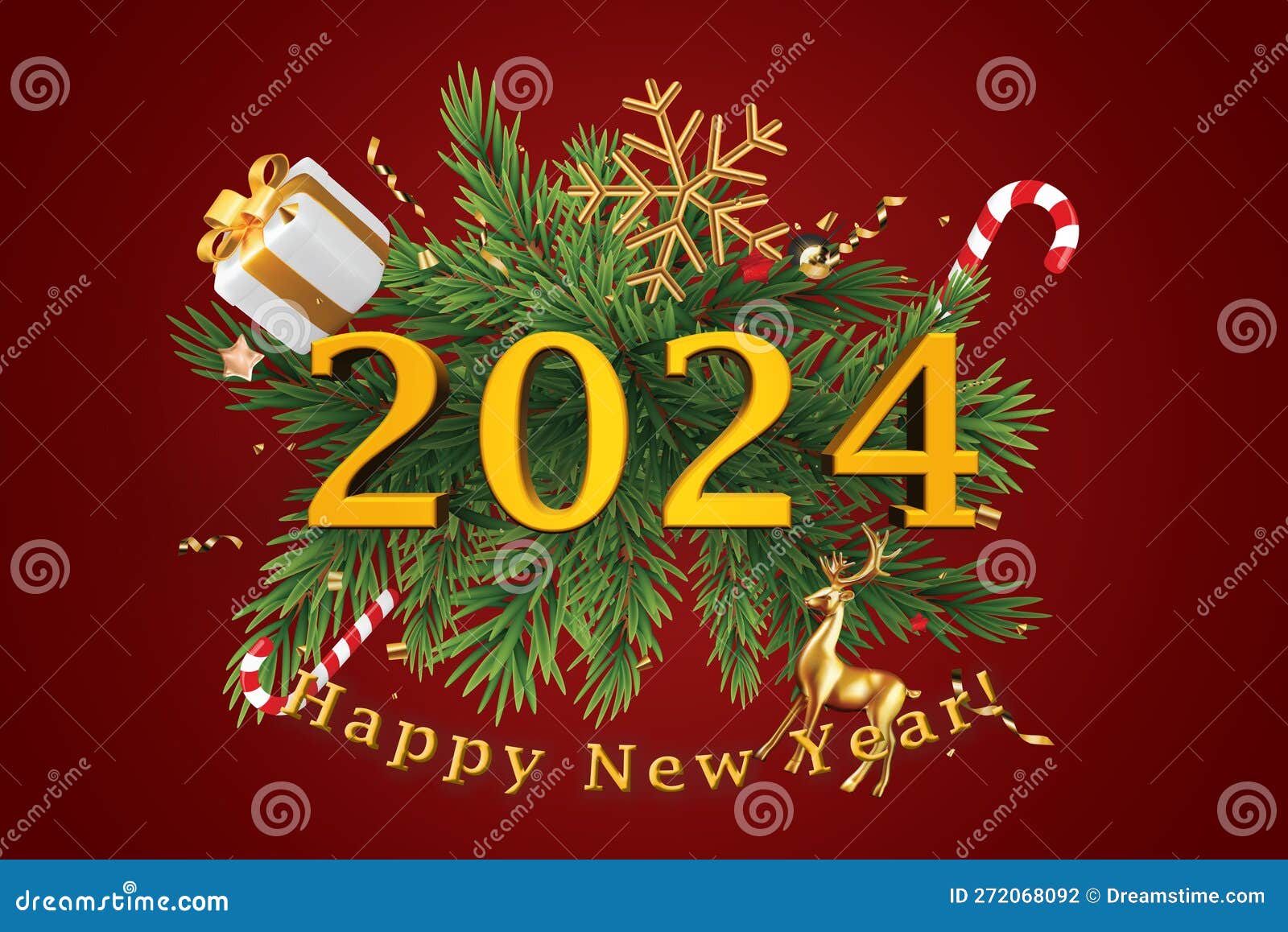 2024 Happy New Year Celebration, Typography Text 2024 Font, Text ...