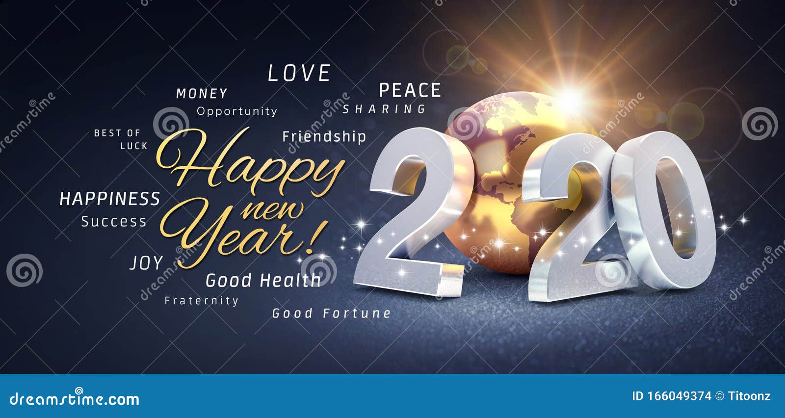 New Year 2020 Greeting Card Wishing the Best Stock Illustration ...