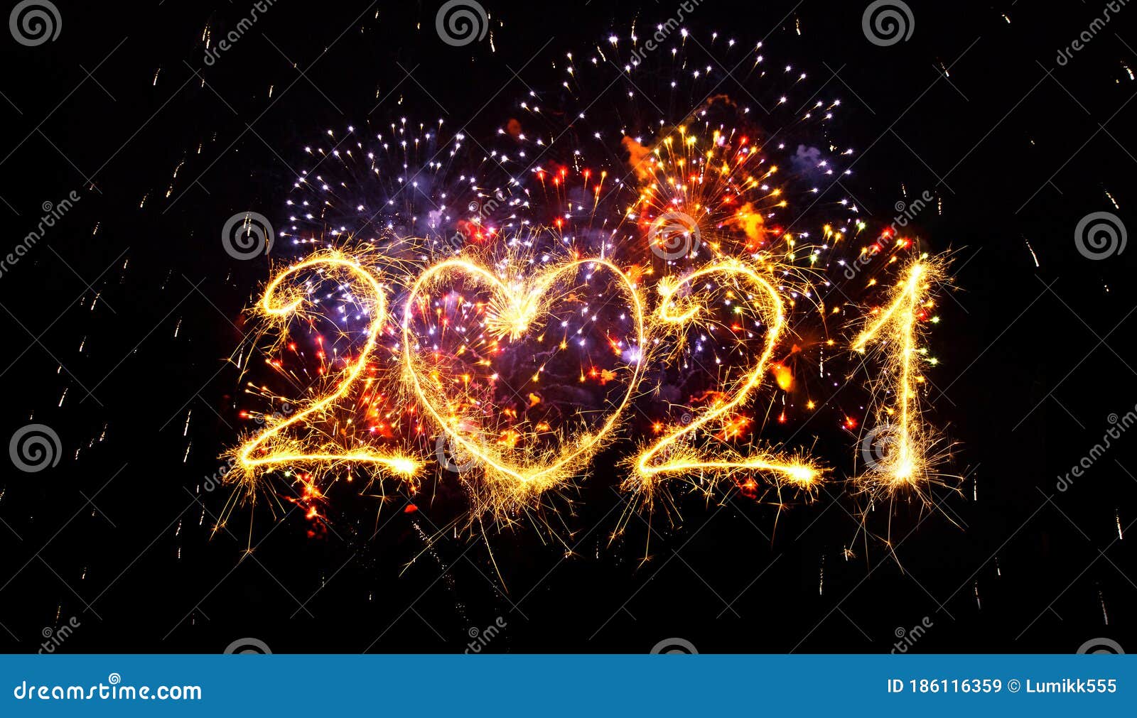 Gelukkig Nieuw Jaar 2021 Met Vuurwerk Achtergrond Stock Afbeelding -  Afbeelding bestaande uit zwart, gebeurtenis: 167813349