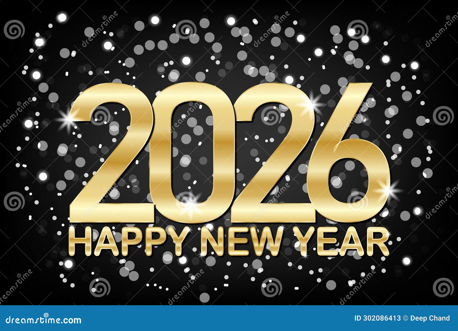 Happy New Year 2026 stock vector. Illustration of year - 302086413