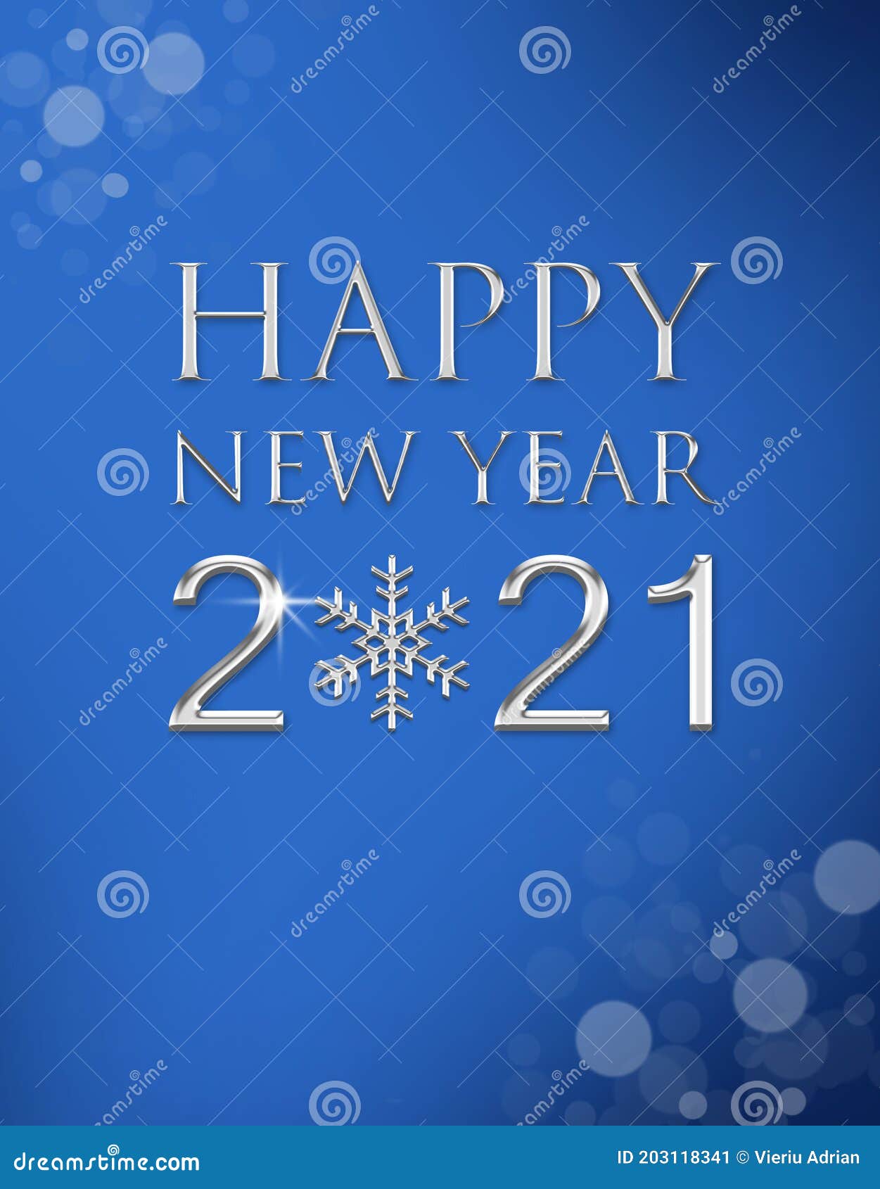 Happy New Year 2021 Holiday Silver Text Design Stock Illustration ...
