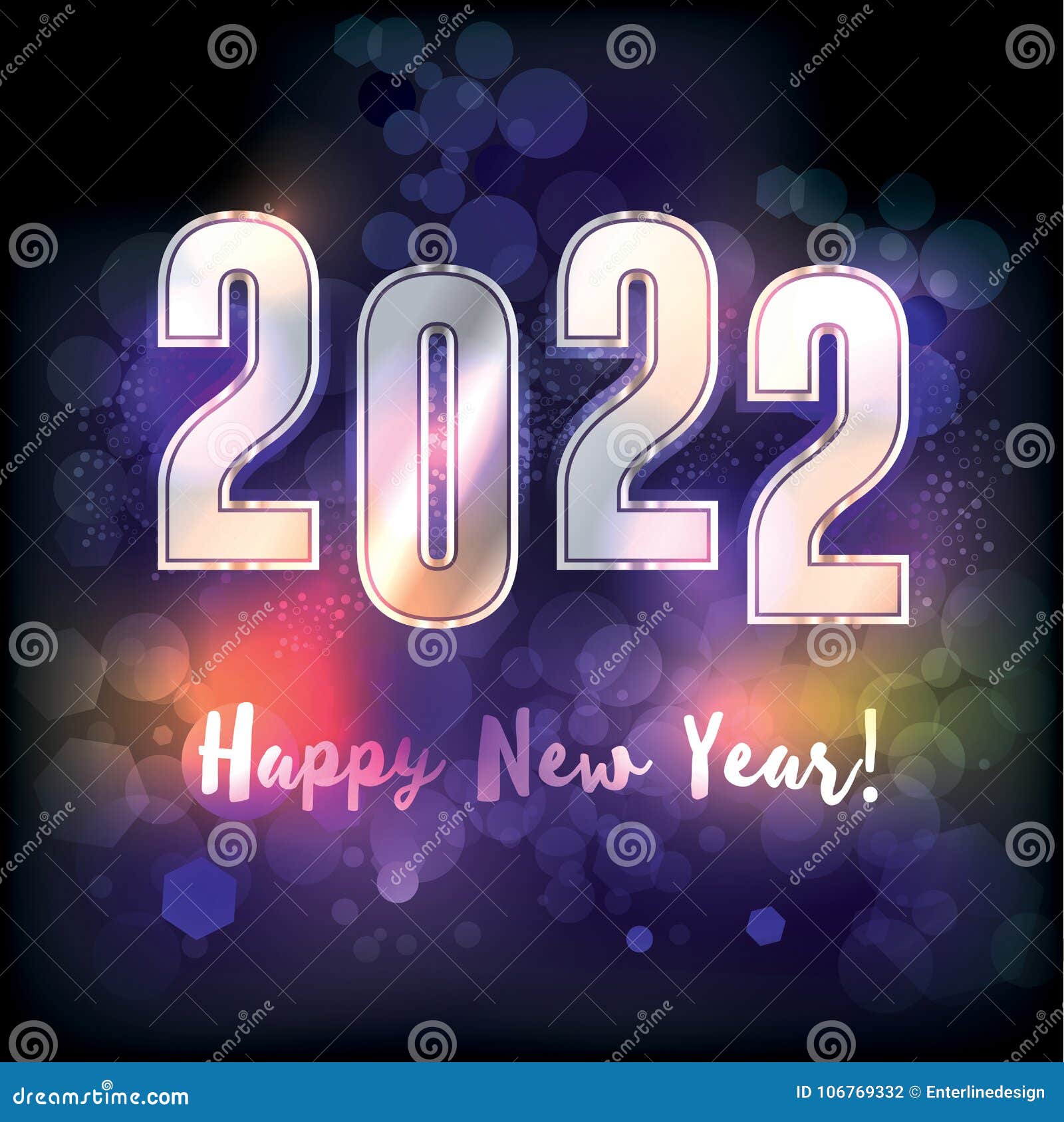 Happy New Year 2022 Illustration Stock Vector