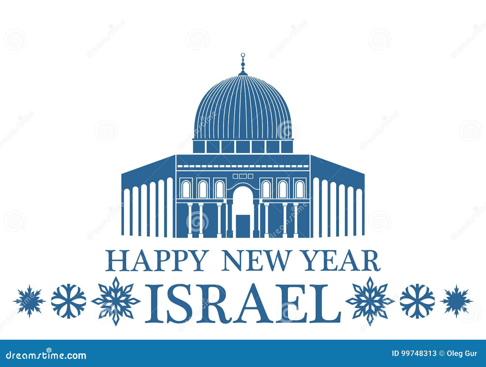 Happy New Year Israel stock vector. Illustration of abstract 99748313