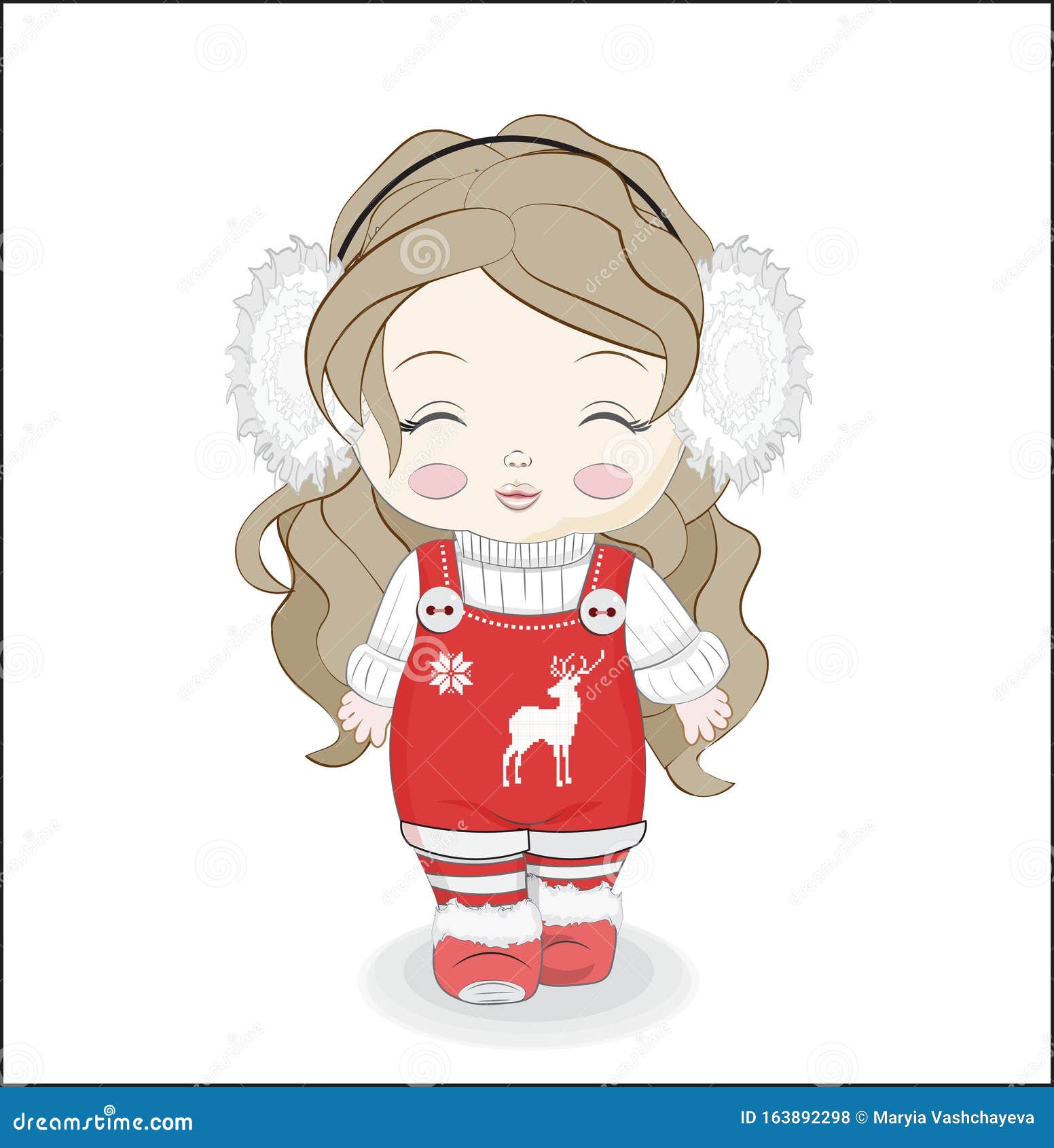 Happy New Year Little Baby Girl Stock Vector - Illustration of drawing,  hand: 163892298