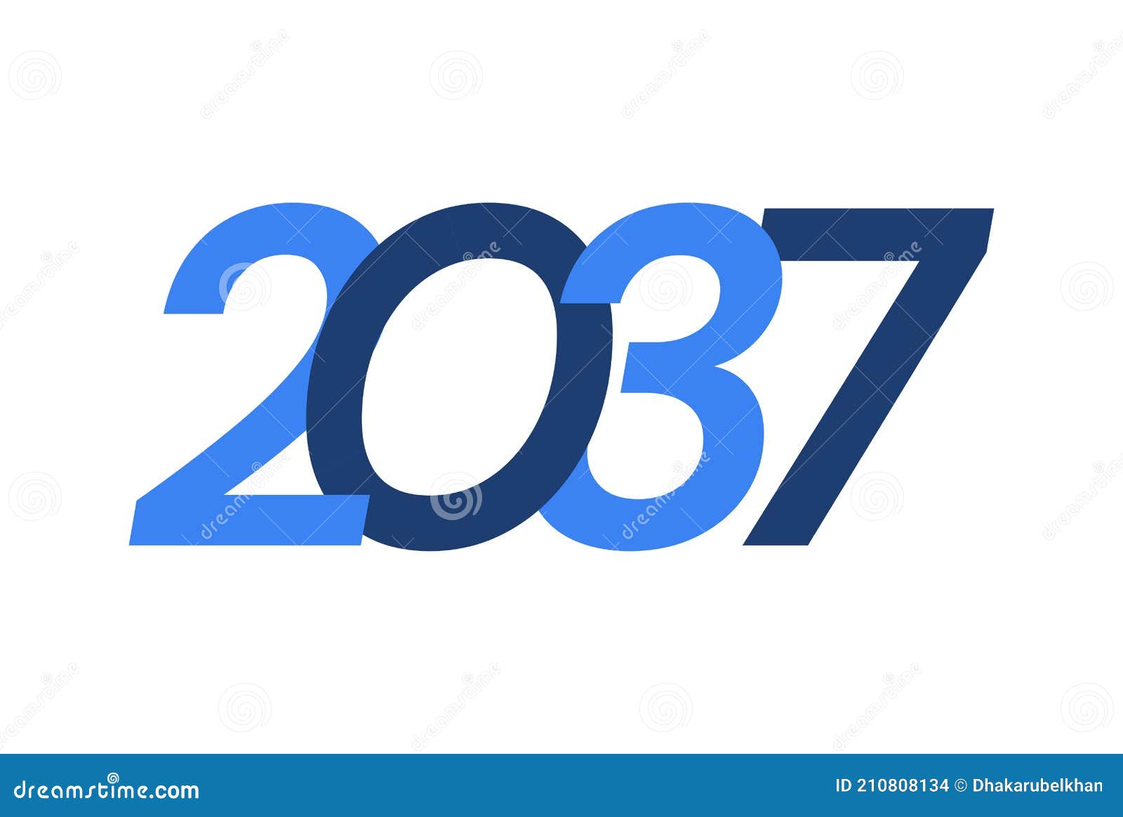 2037 Happy New Year Logo Design, New Year 2037 Modern Design