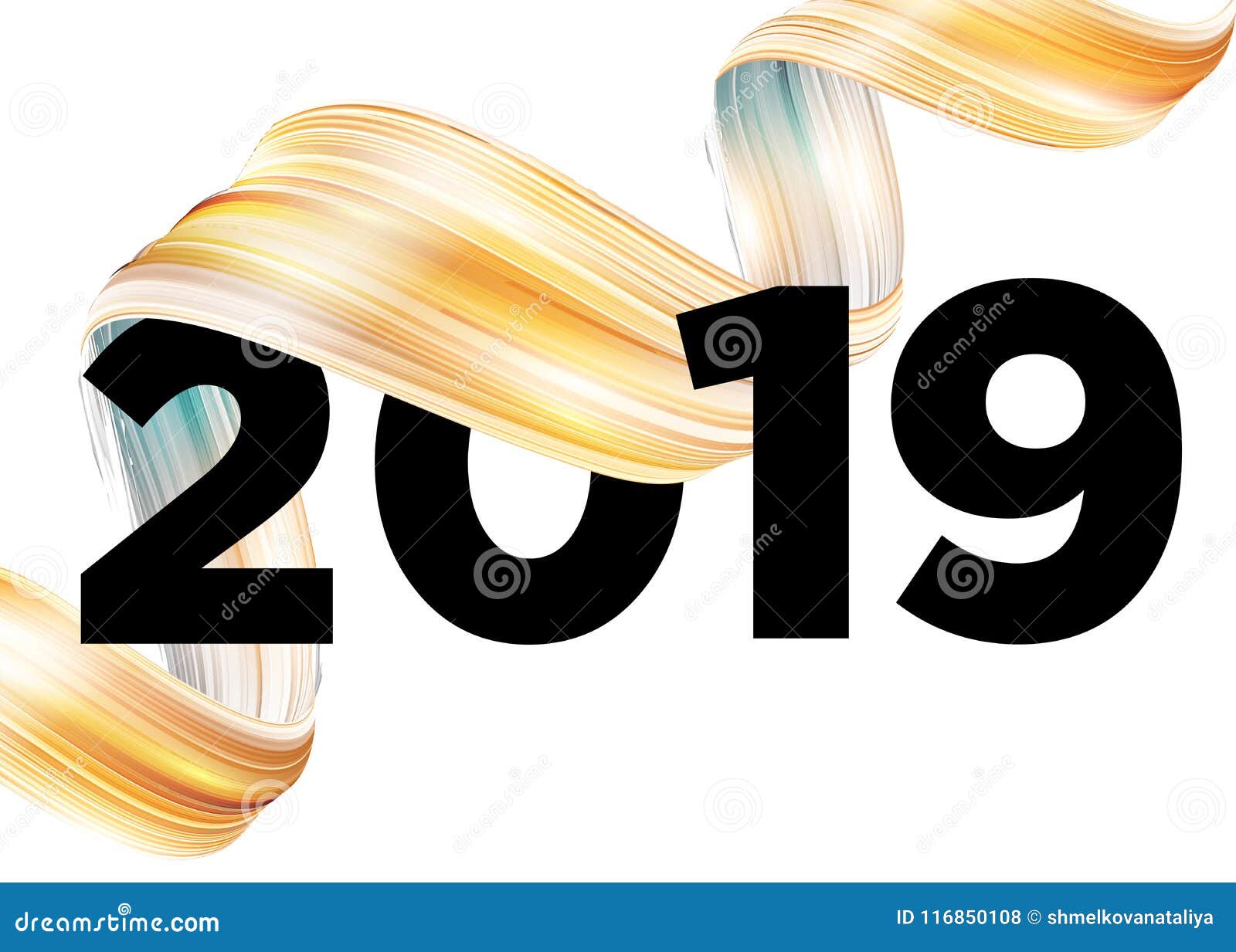 2019 Happy New Year Logo Design Vector Background with Abstract Splash Shape Colorful Illustration for 2019 Calendar Poster Greeting Card Christmas