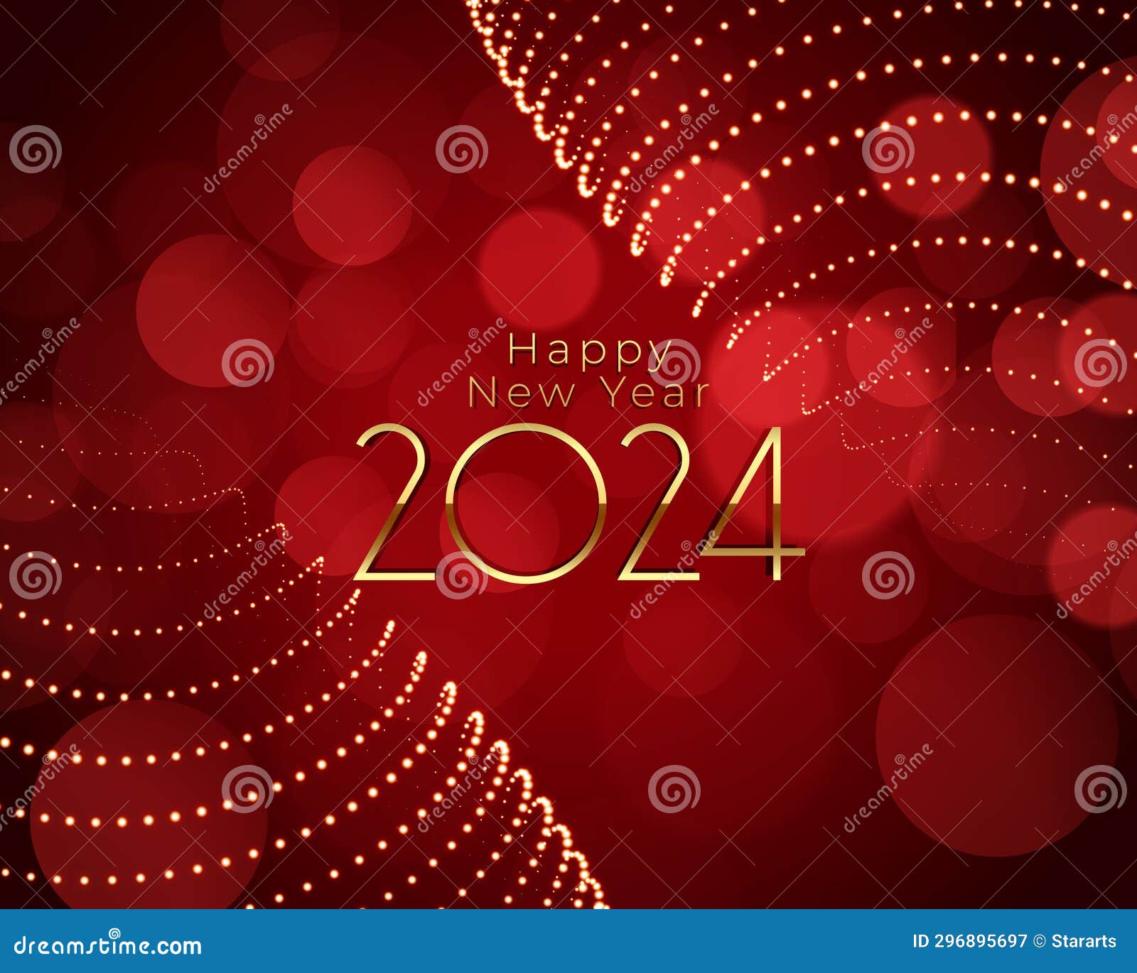 Happy New Year 2024 Occasion Background with Bokeh Effect Stock ...