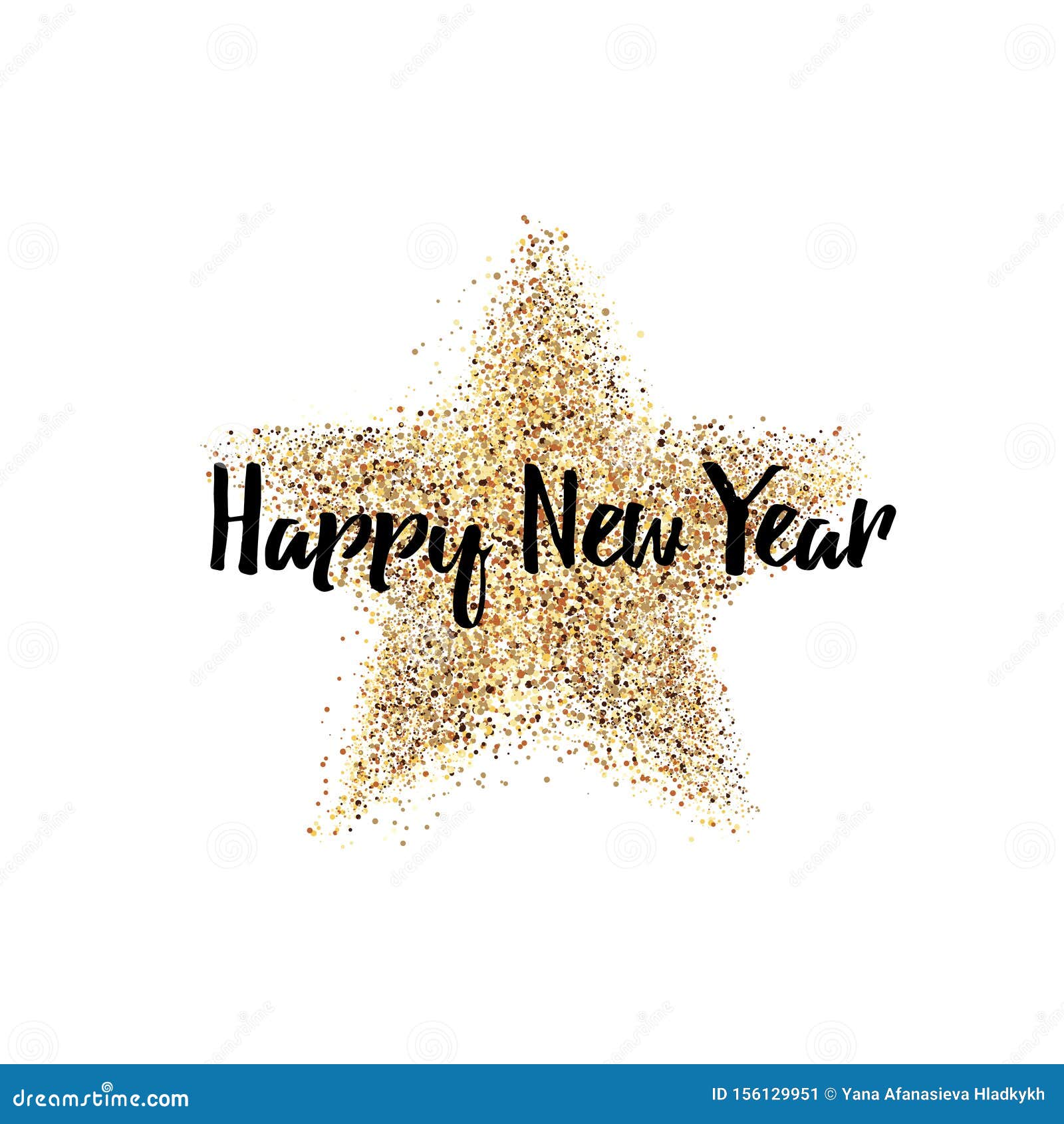 Happy New Year Postcard Decoration With Confetti Stock Illustration