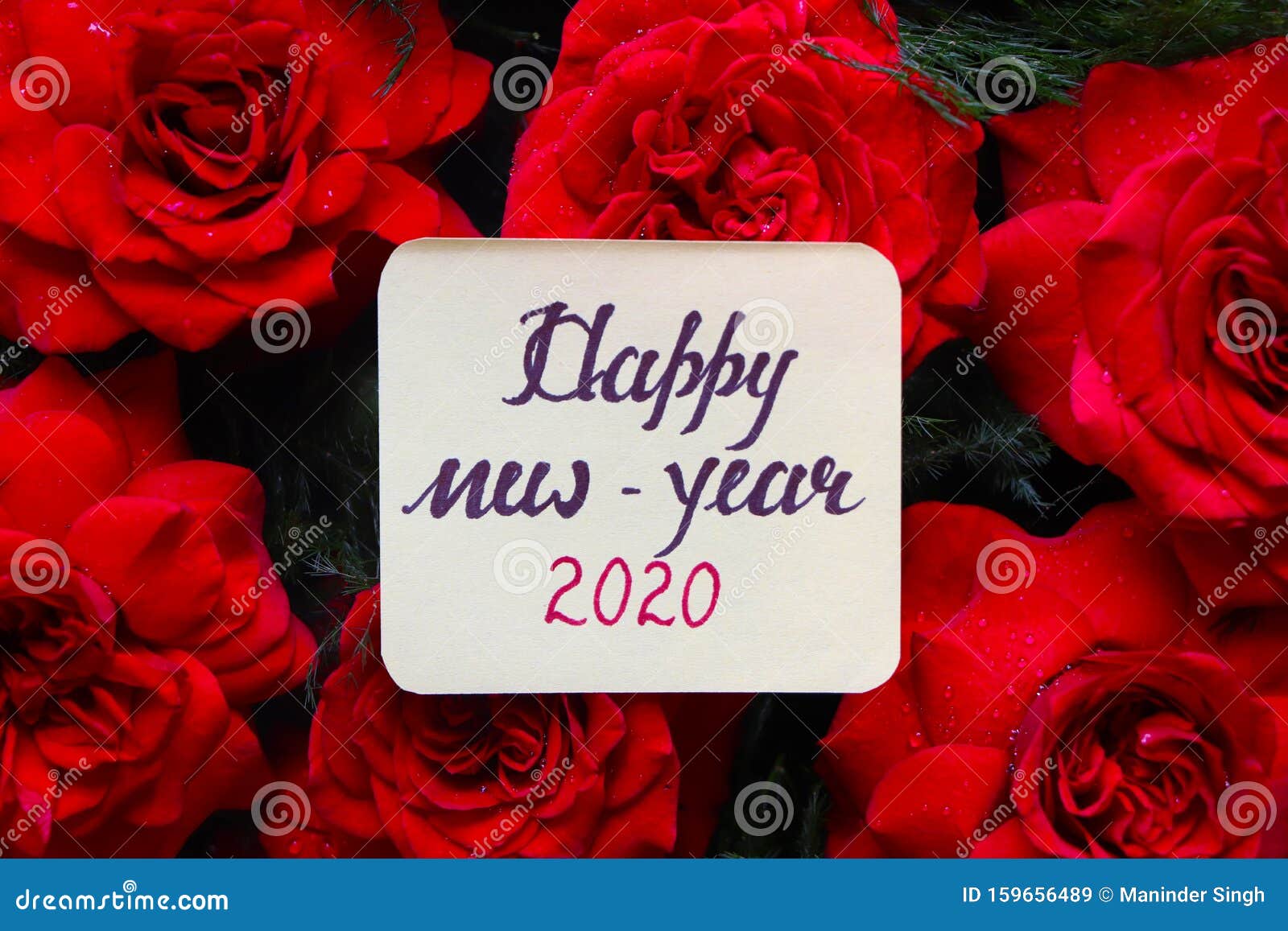 Happy New Year 2020 with Red Roses. Stock Image - Image of flowers ...