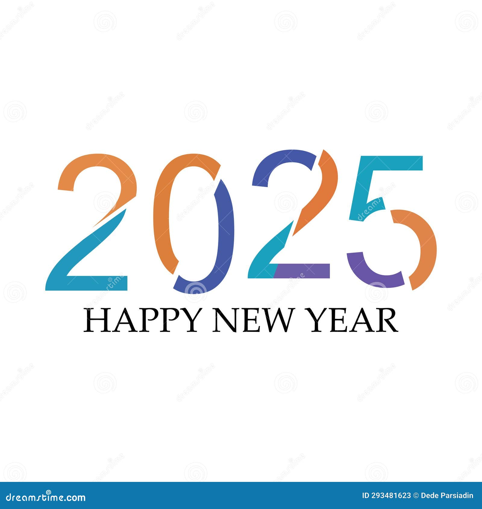 Happy New Year 2025 Text Design. Cover of Business Diary for 2025 with