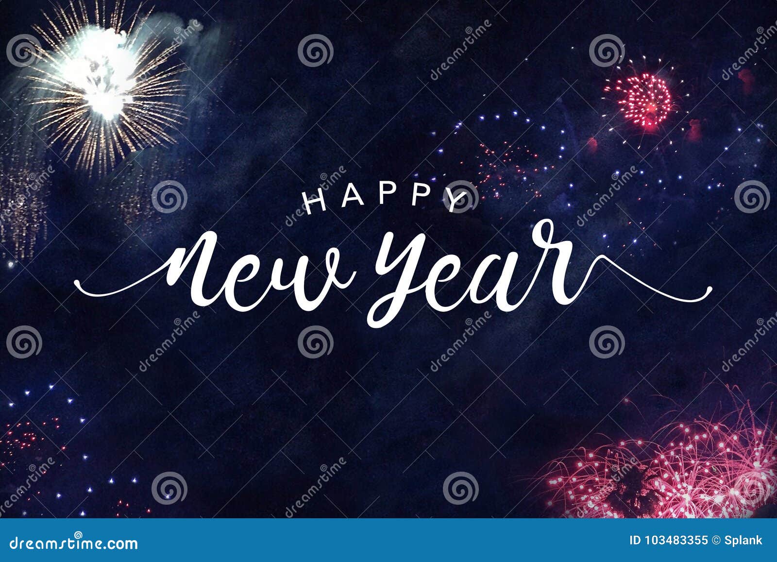 Happy New Year Typography with Fireworks in Night Sky Stock Image - Image of banner, celebration: 103483355 Happy New Year Typography With Fireworks In Night Sky Stock Image - Image Of Banner, Celebration: 103483355