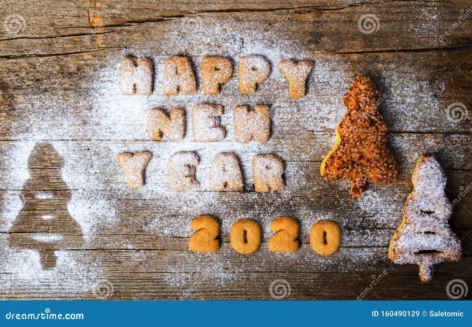 Happy New Year 2020 Written with Cookies Stock Image - Image of ...