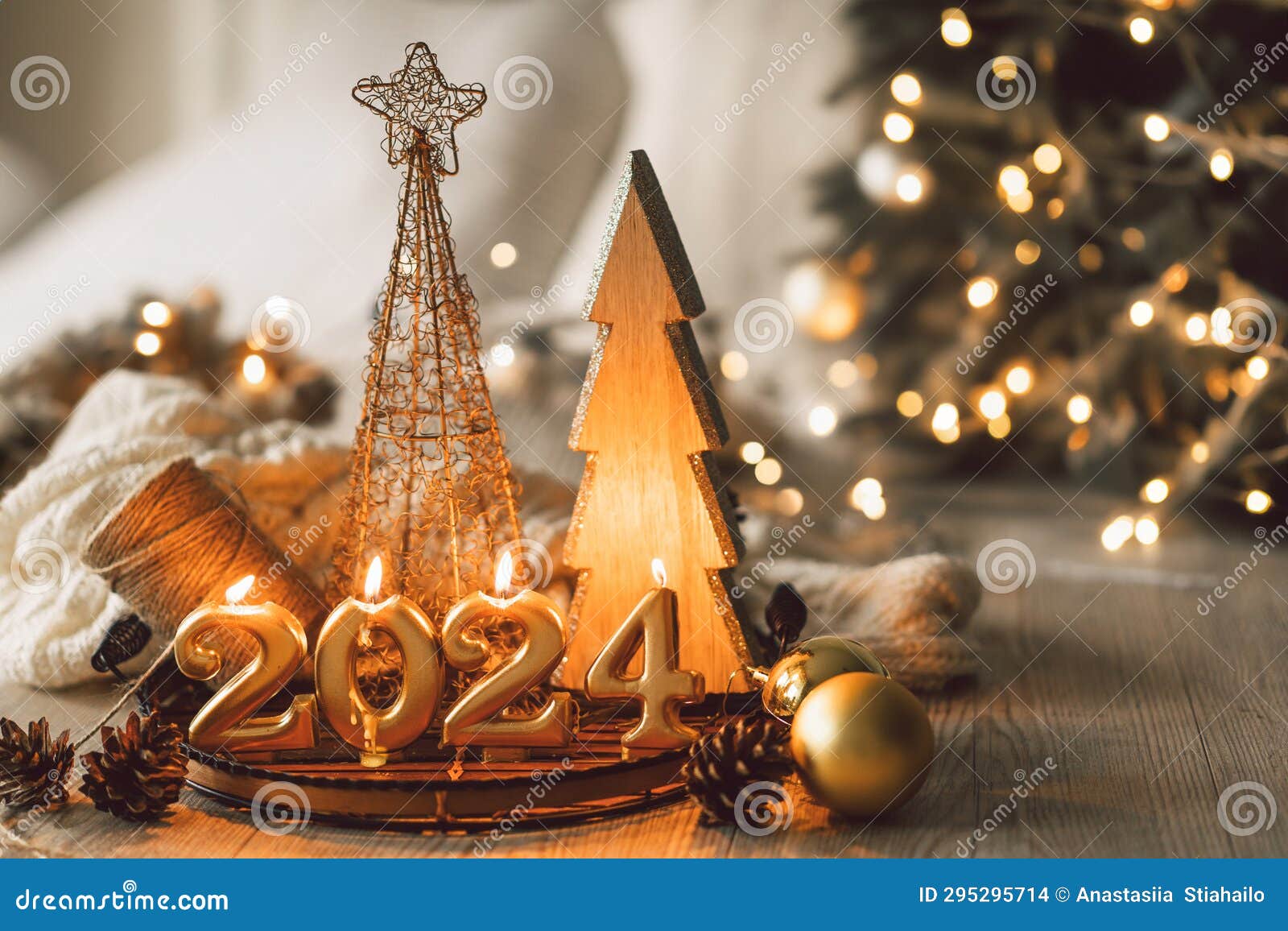 Happy New Years 2024. Many Christmas tree branches. Stock Photo by  StiahailoAnastasiia