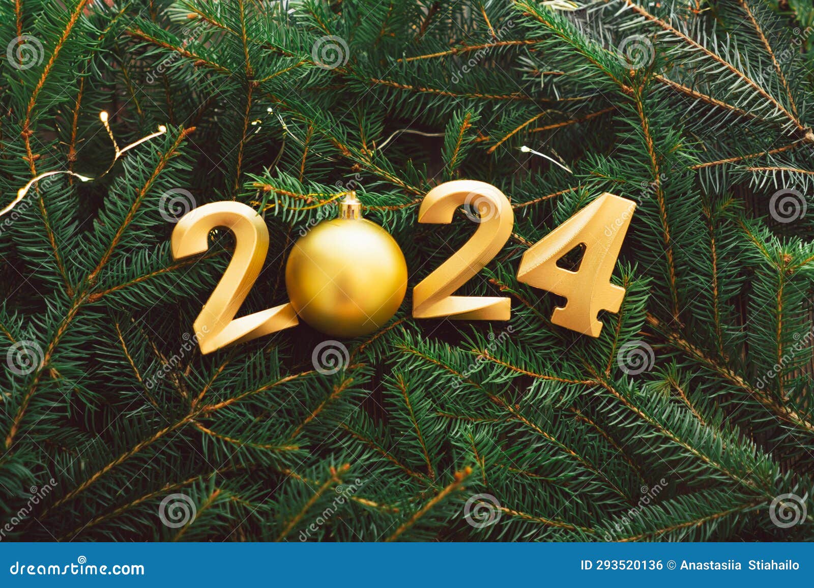 Happy New Years 2024. Many Christmas tree branches. Stock Photo by  StiahailoAnastasiia