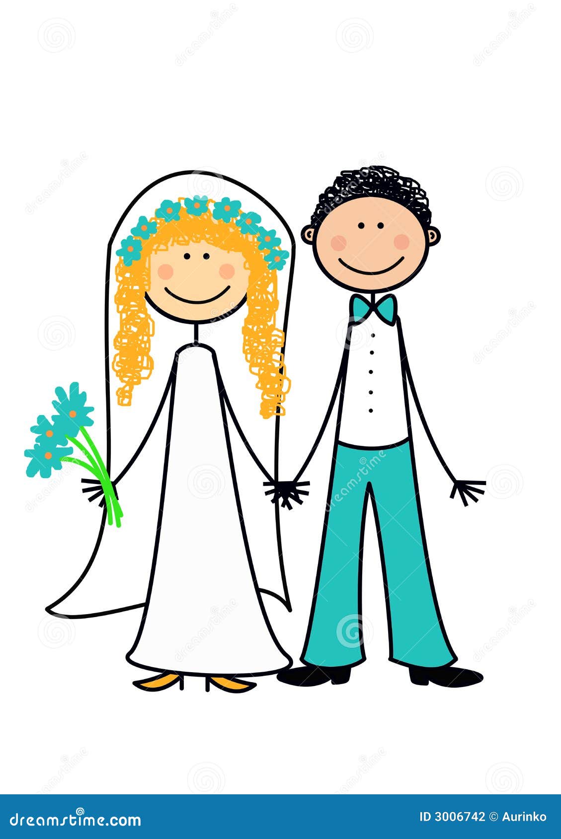 Happy Married Couple Cartoon