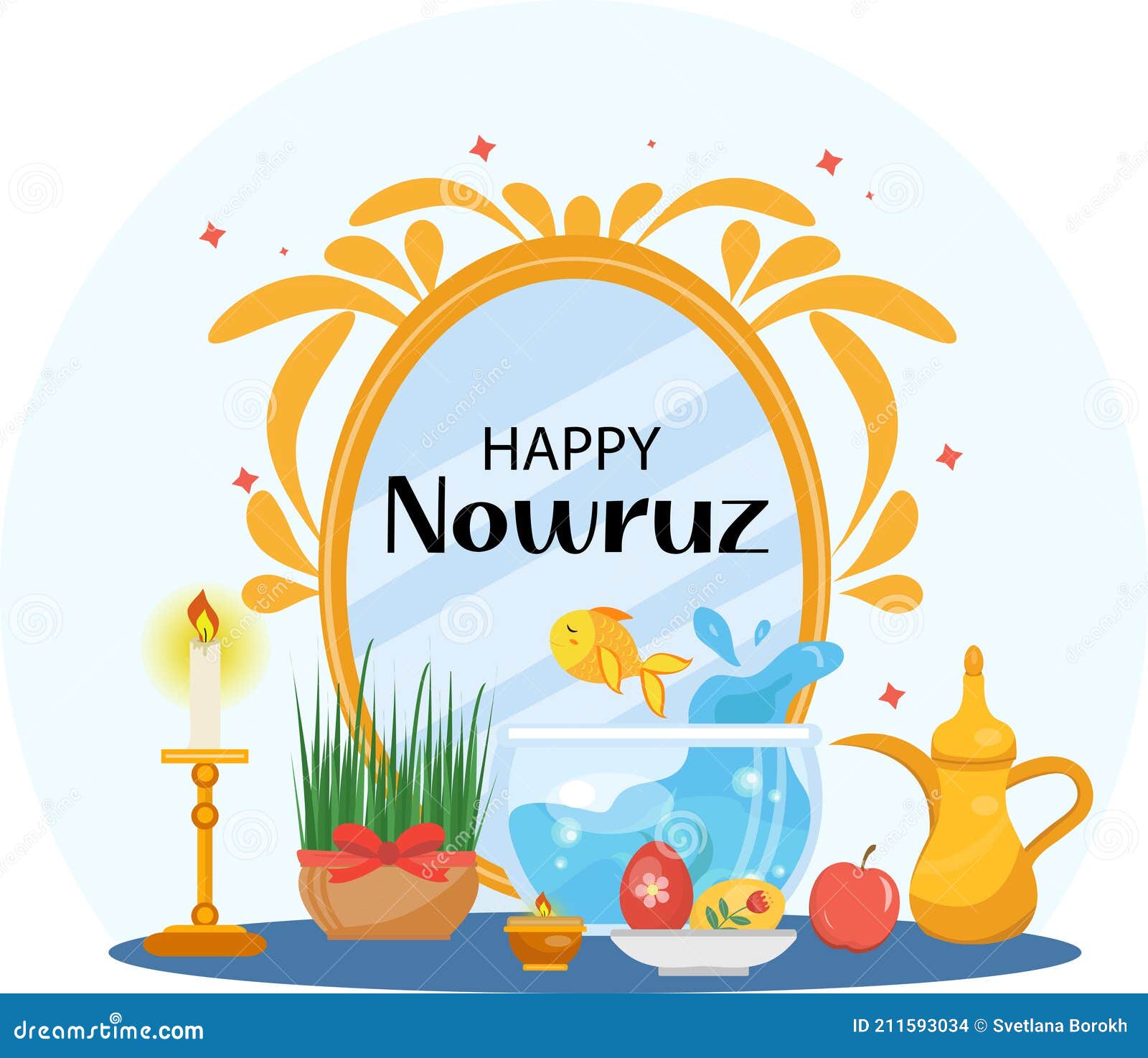 Happy Nowruz Hand Lettering Isolated On White. Iranian Or Persian New
