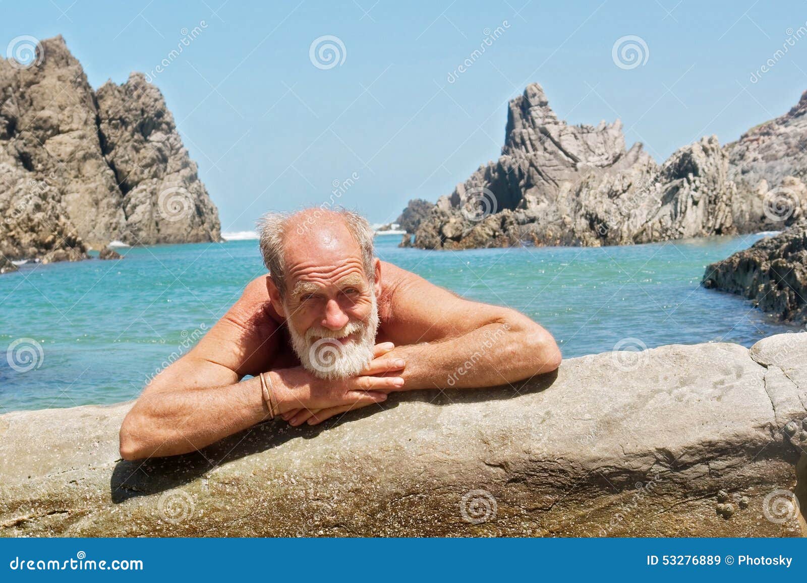 Old men on beach