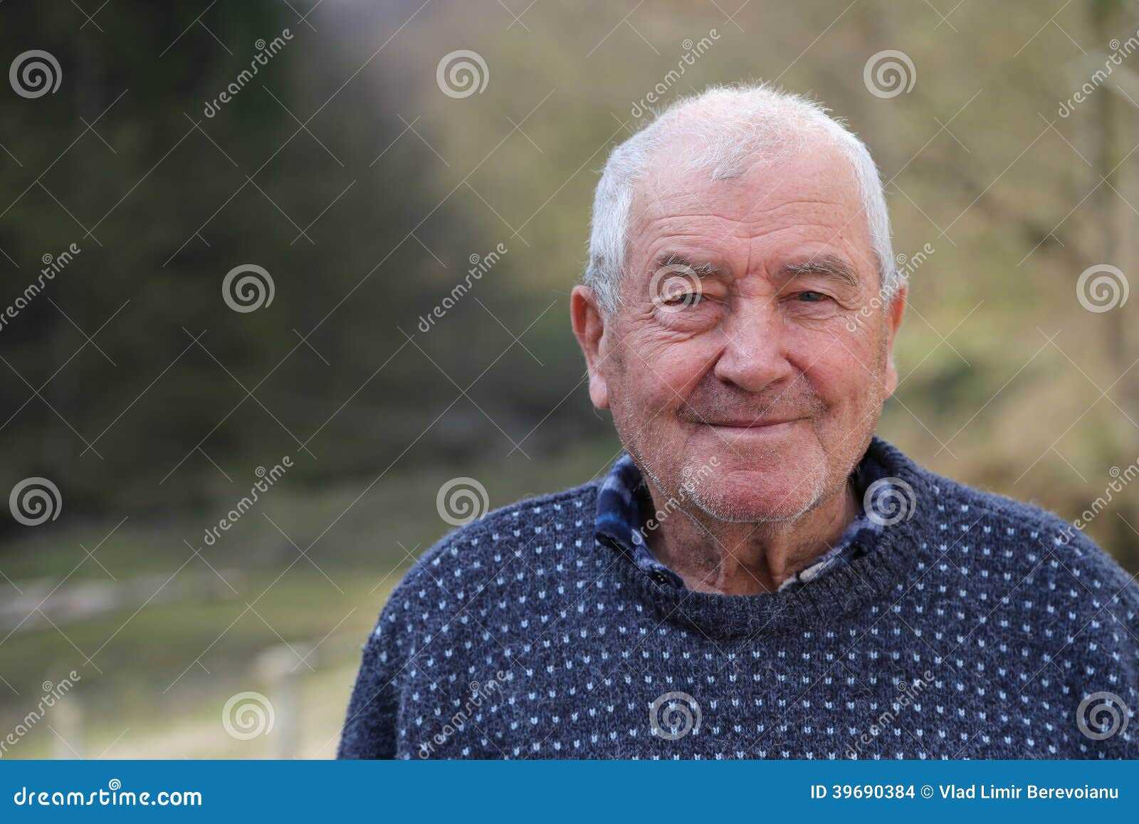 old white haired man