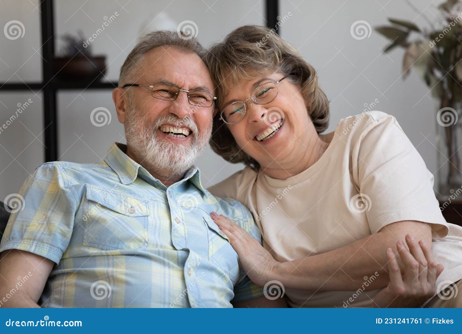 Happy Old Mature Bonding Married Couple Laughing at Funny Joke. Stock Image  - Image of affectionate, conversation: 231241761