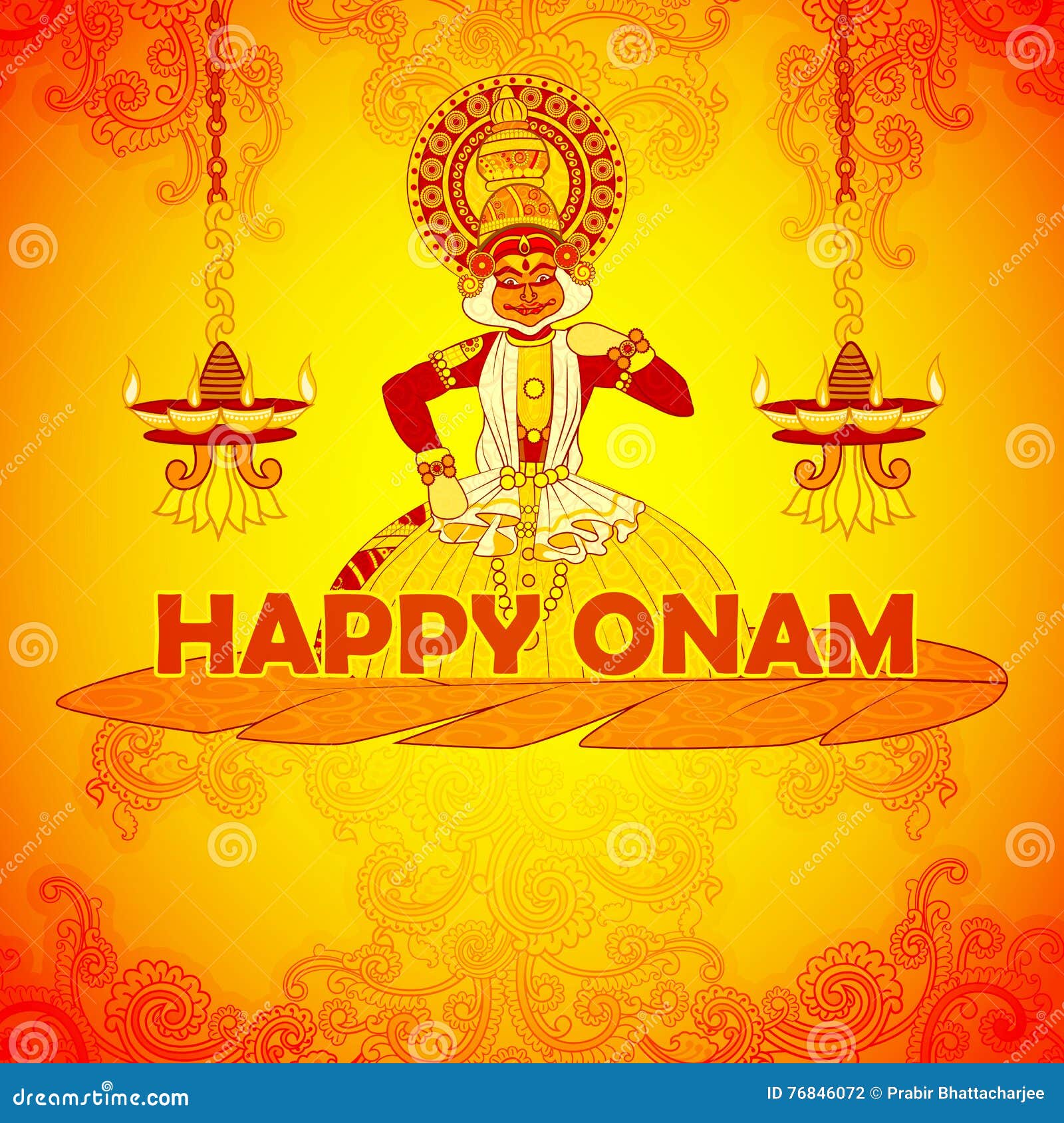 Happy Onam Background in Indian Art Style Stock Vector - Illustration of  kerala, boating: 76846072