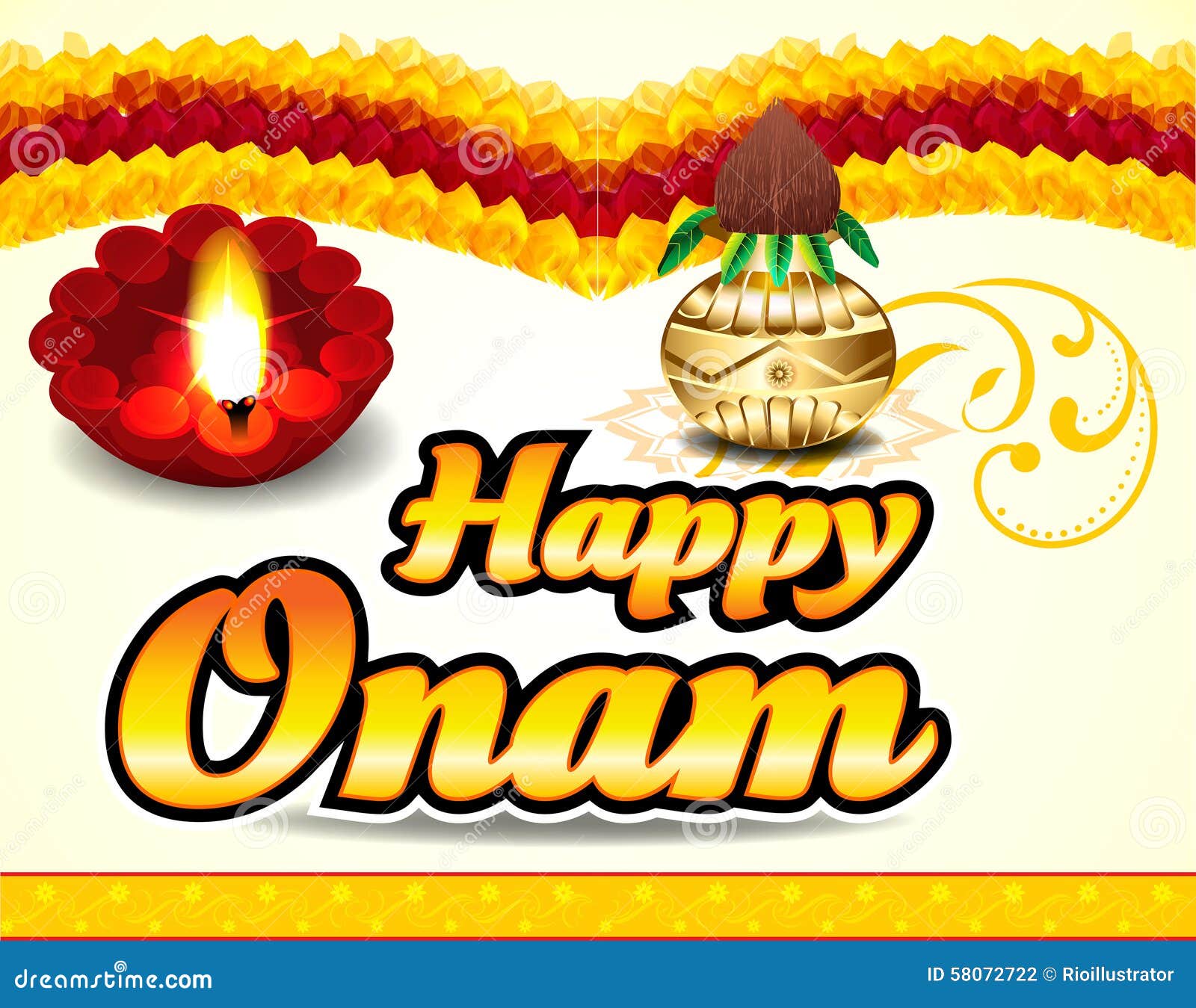 Vector design of happy onam festival background of kerala south india in  indian art style  CanStock